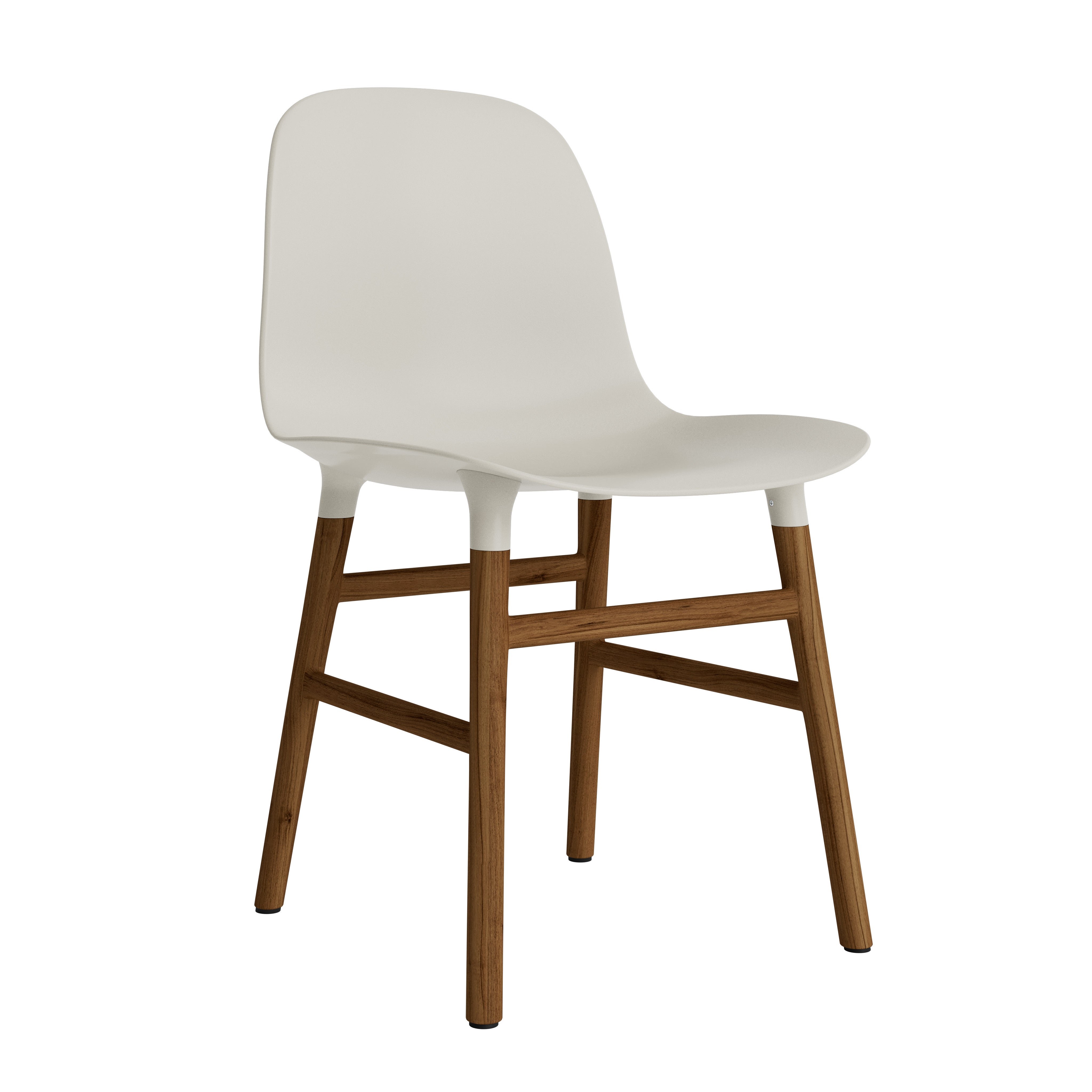 Chair of light gray forms with a nutty base