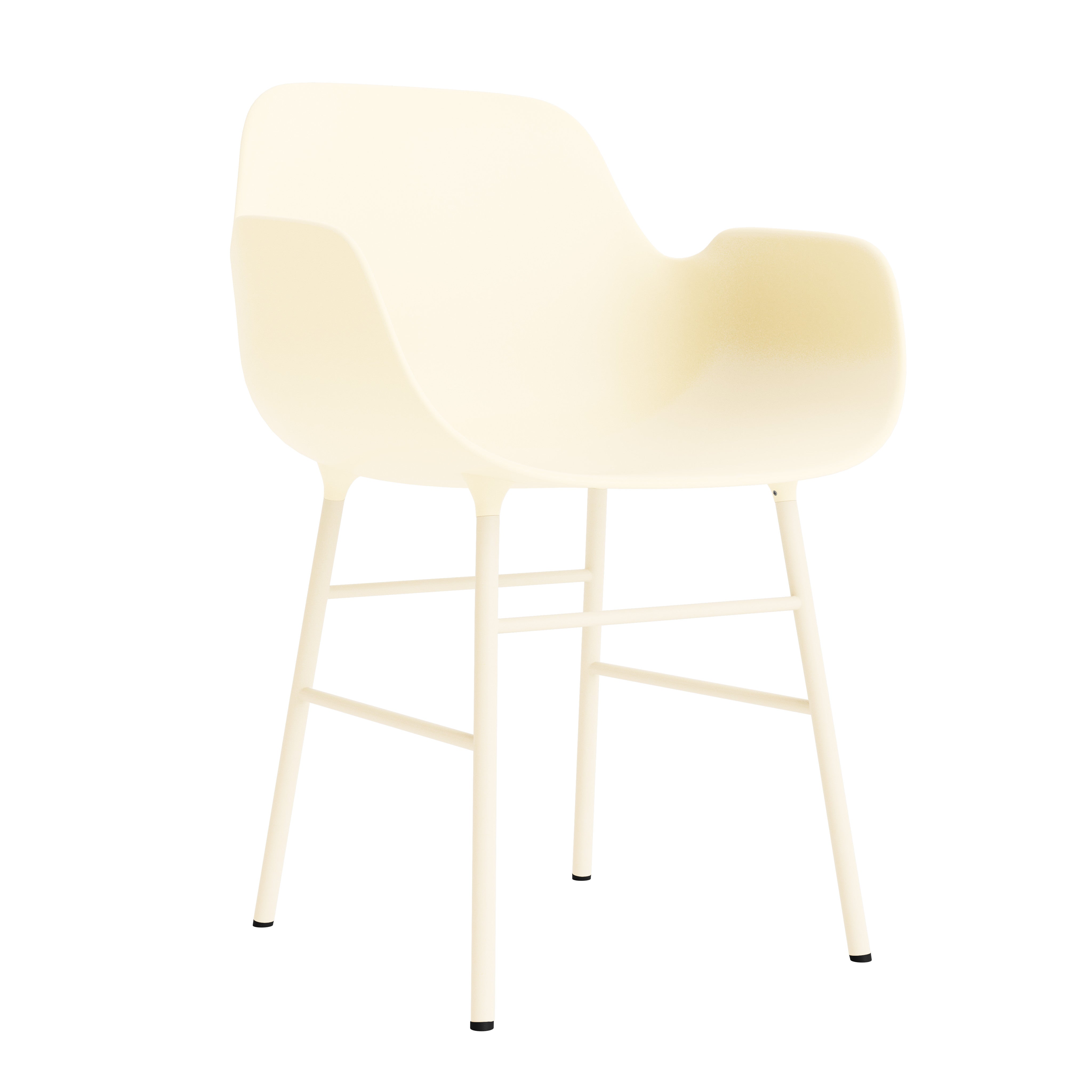 Chair with armrests cream forms