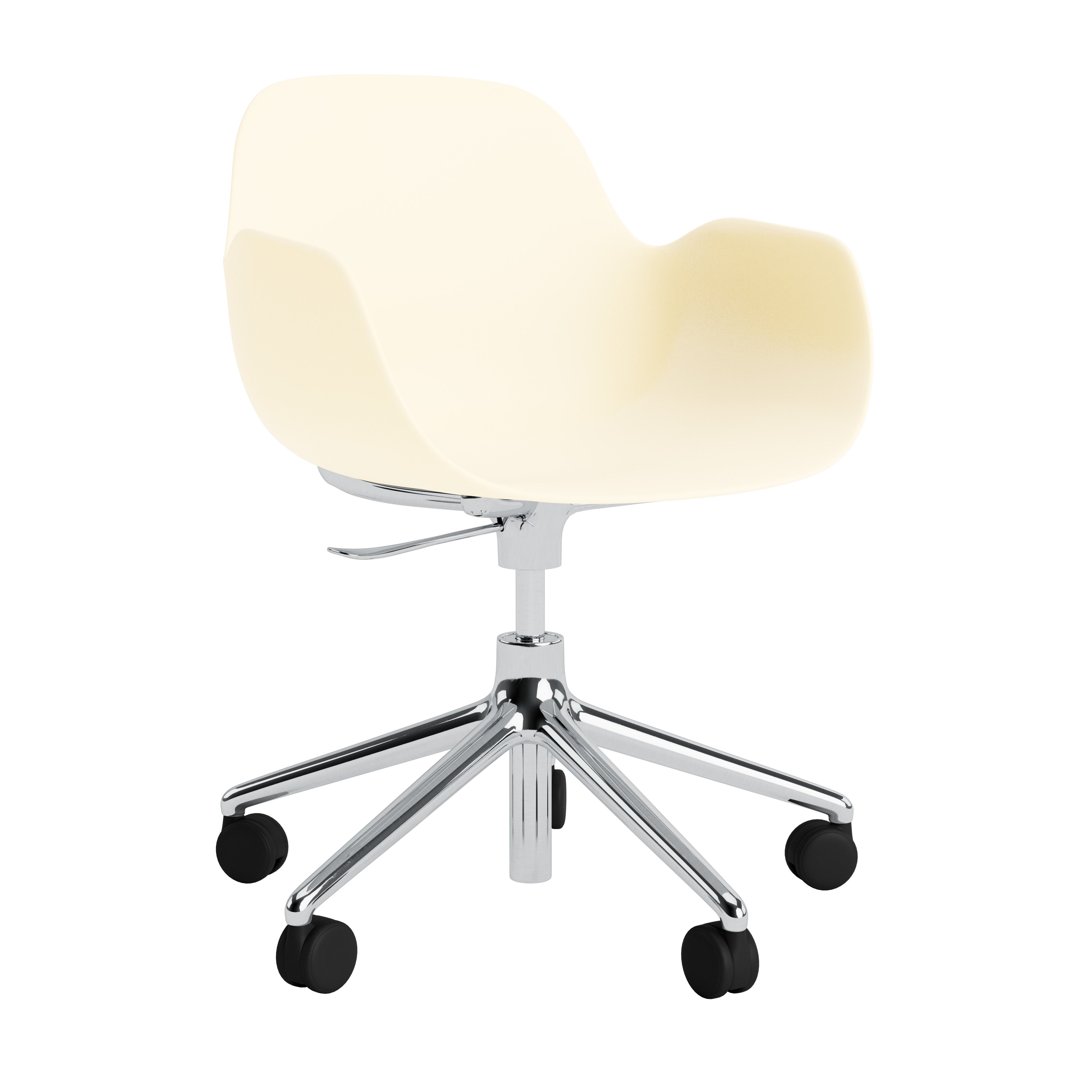 Bürostuhl mit Armlehnen mit einstellbaren Formularen 5W -Creme mit einer Aluminiumbasis