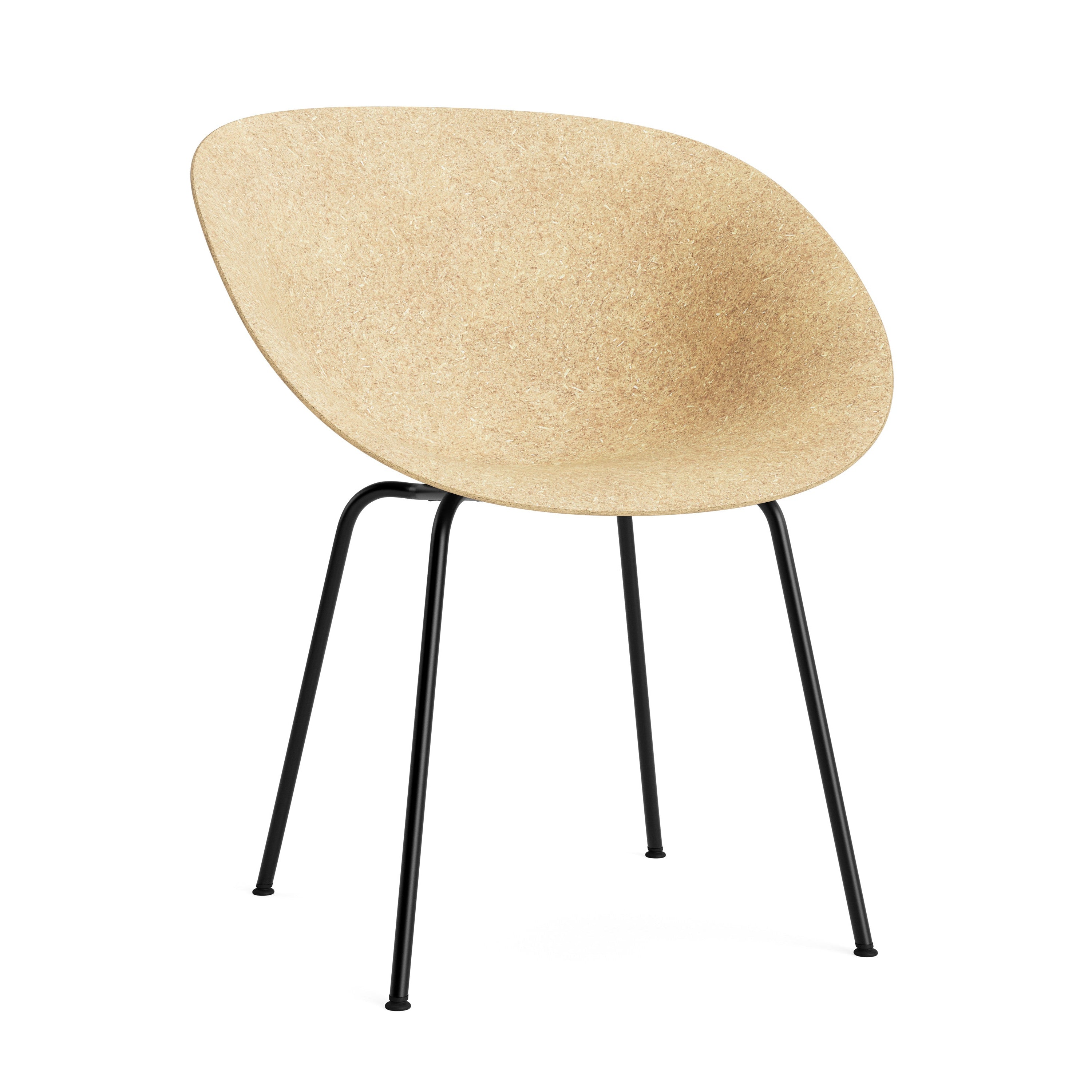 Sesselmattenstuhl Beige mit einer schwarzen Basis