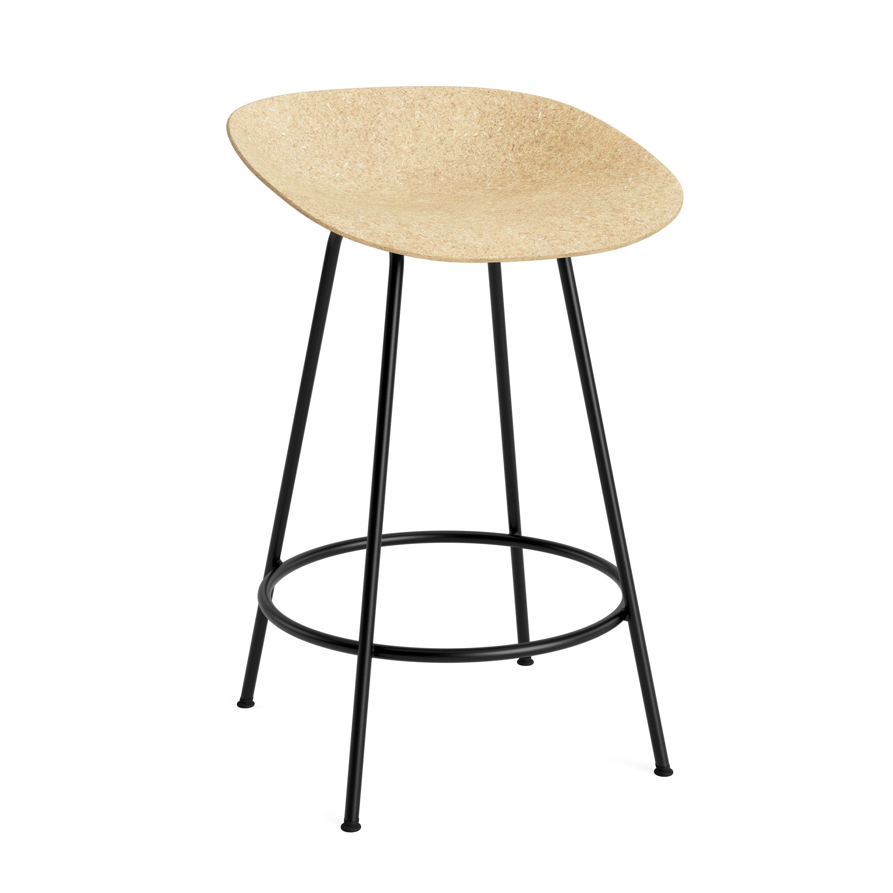 Bar Stuhl Mat Beige mit einer schwarzen Basis