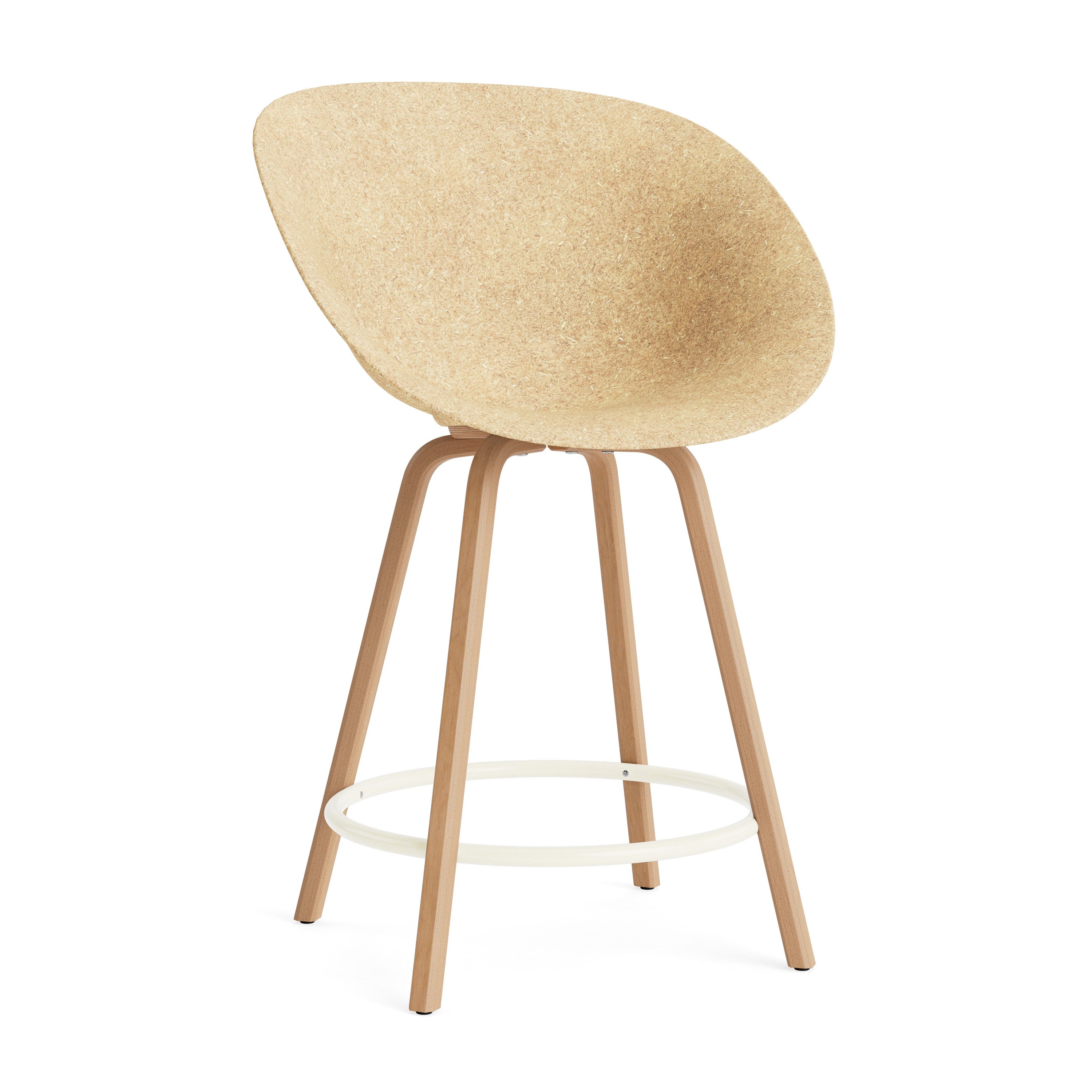 Sessel Bar Stuhl Bar Stuhl Beige mit einer Buchenbasis