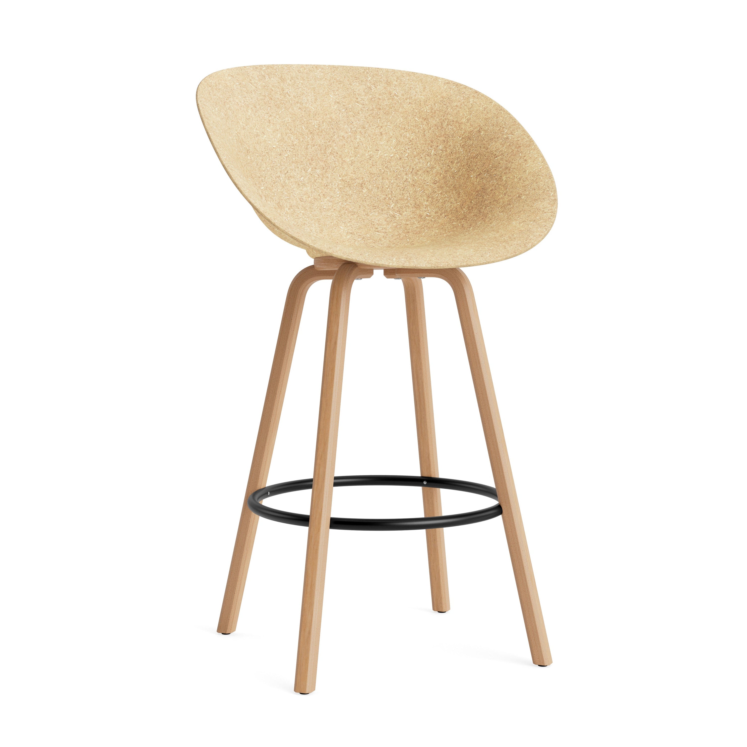 Sessel Bar Stuhl Bar Stuhl Beige mit einer Buchenbasis