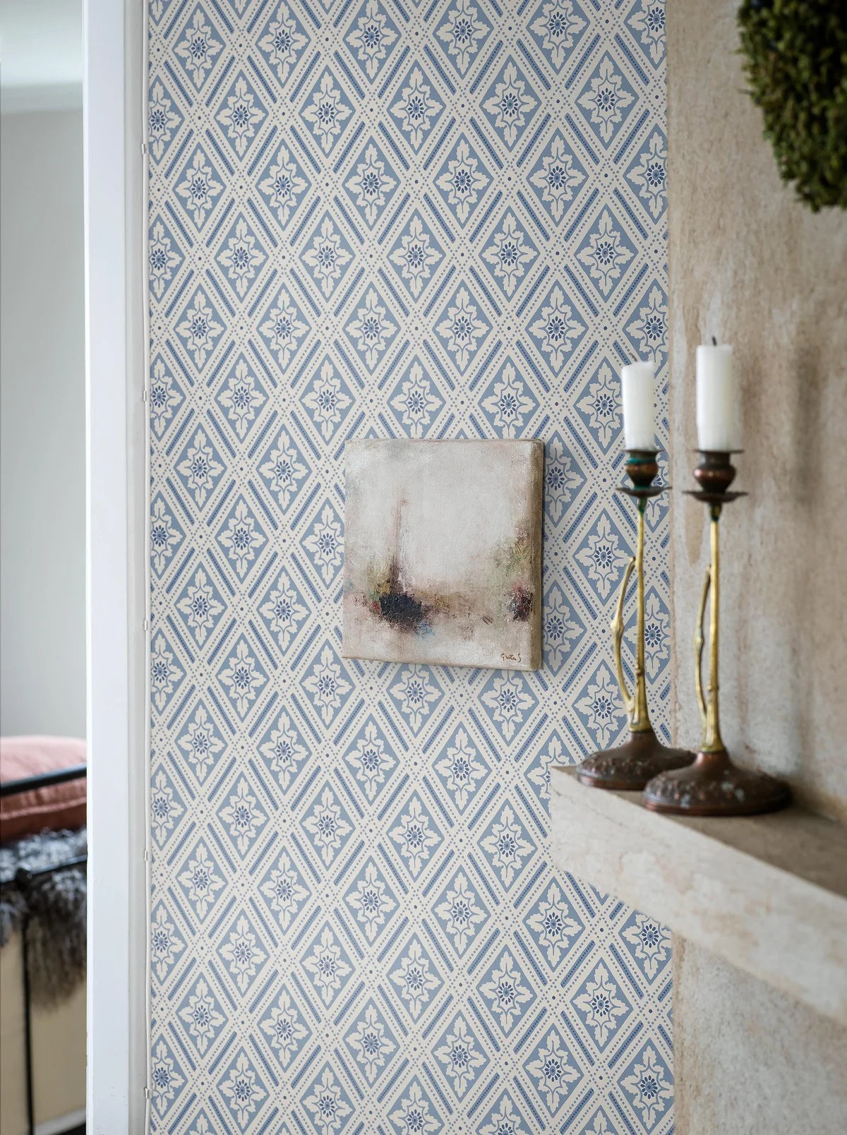 Vlies-Tapete mit geometrischem Muster ESTER blau