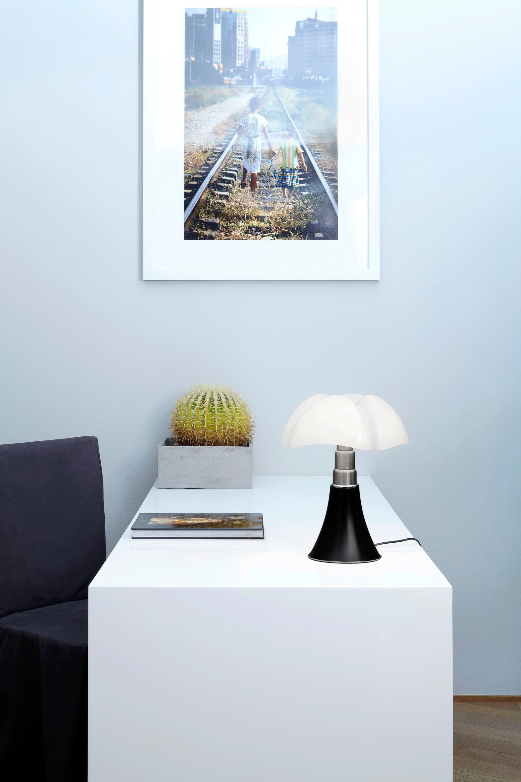 MINIPIPISTRELLO Table Lamp with Opal Shade and Brown Base