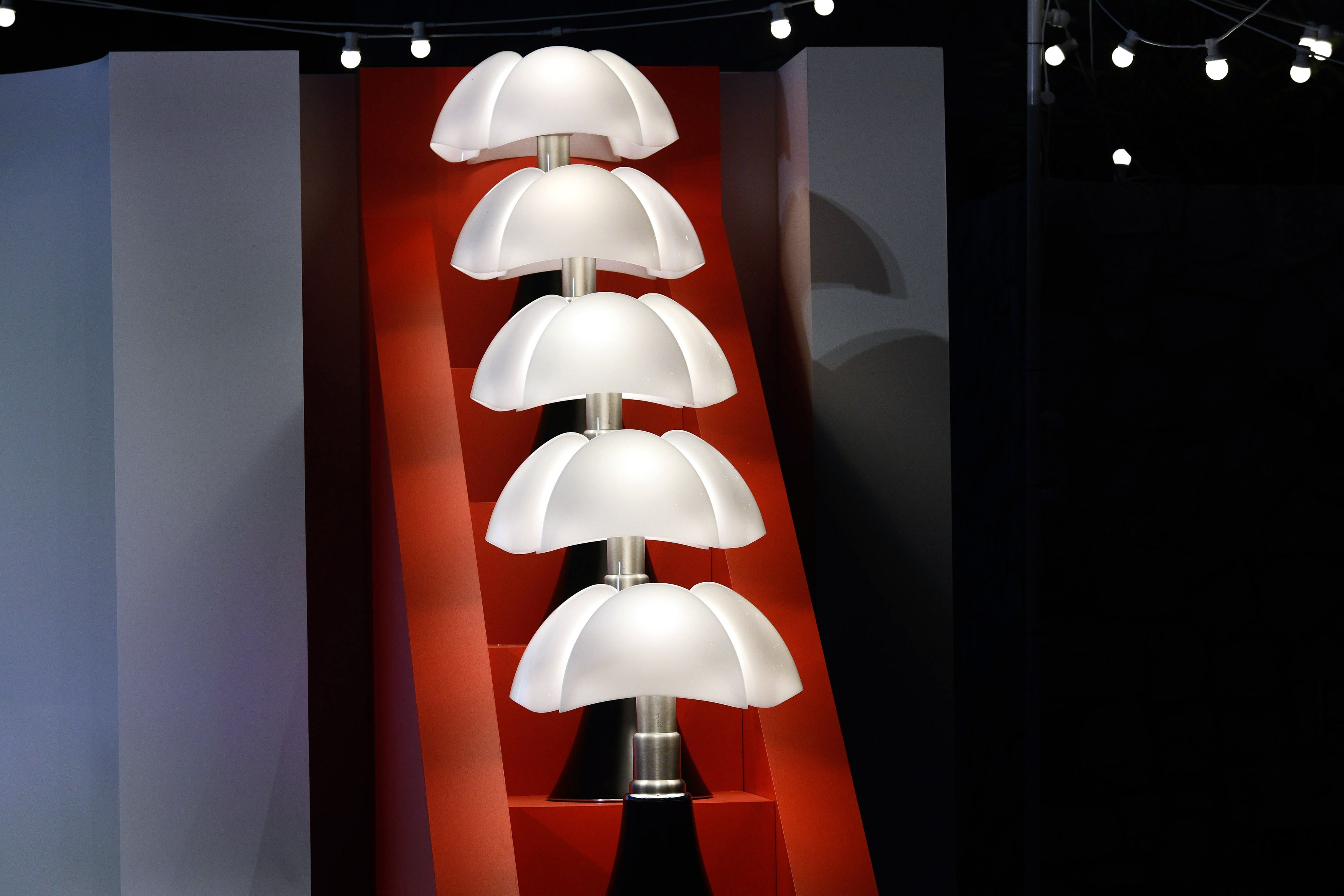 PIPISTRELLO Table Lamp with Opal Shade and Black Base