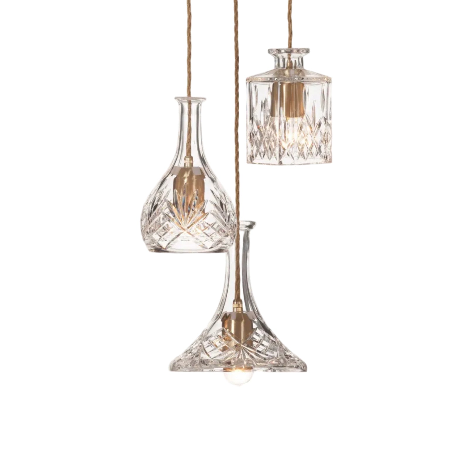 3-Point Pendant Lamp DECANTERLIGHT Crystal Glass