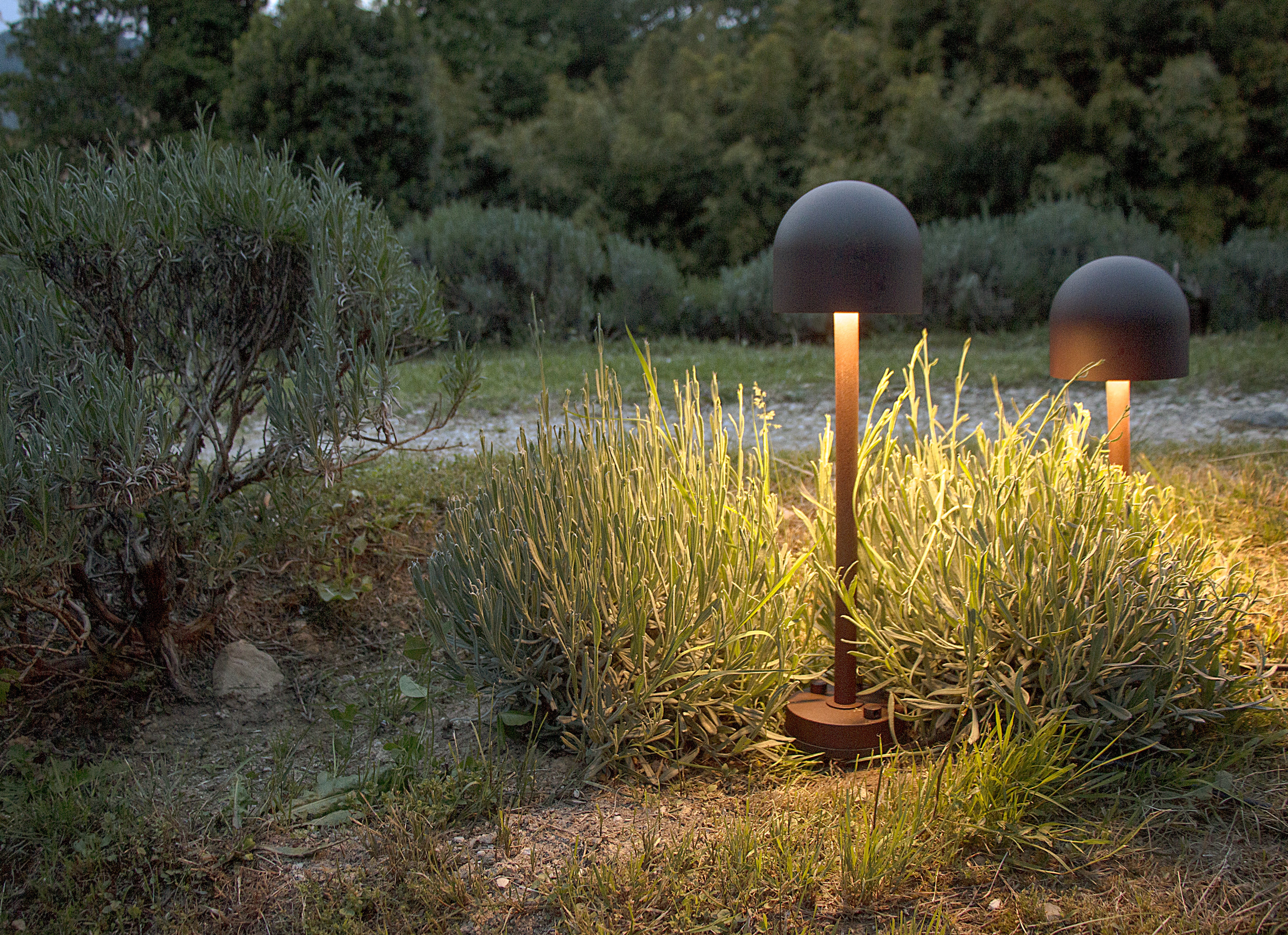 Outdoor floor lamp BOLETO brown