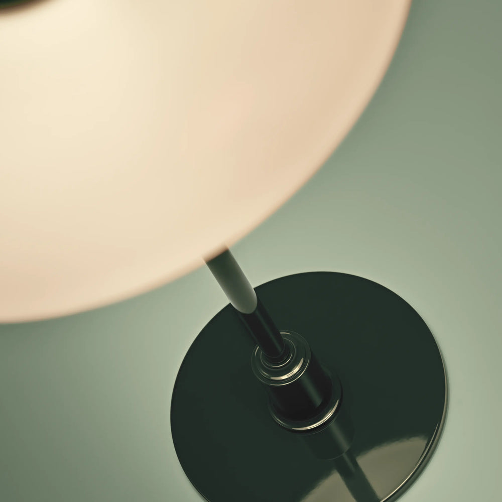 PH 2/1 Table Lamp in White with Dark Green Base