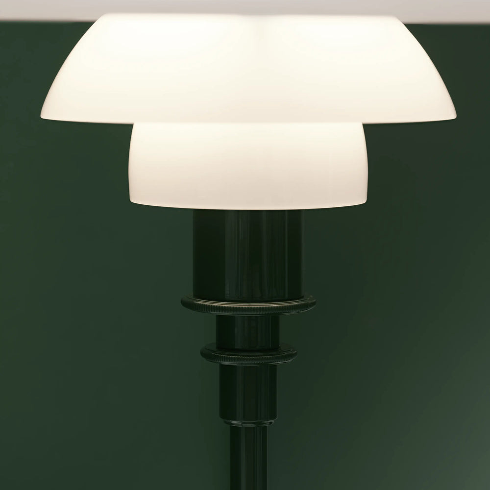 PH 2/1 Table Lamp in White with Dark Green Base