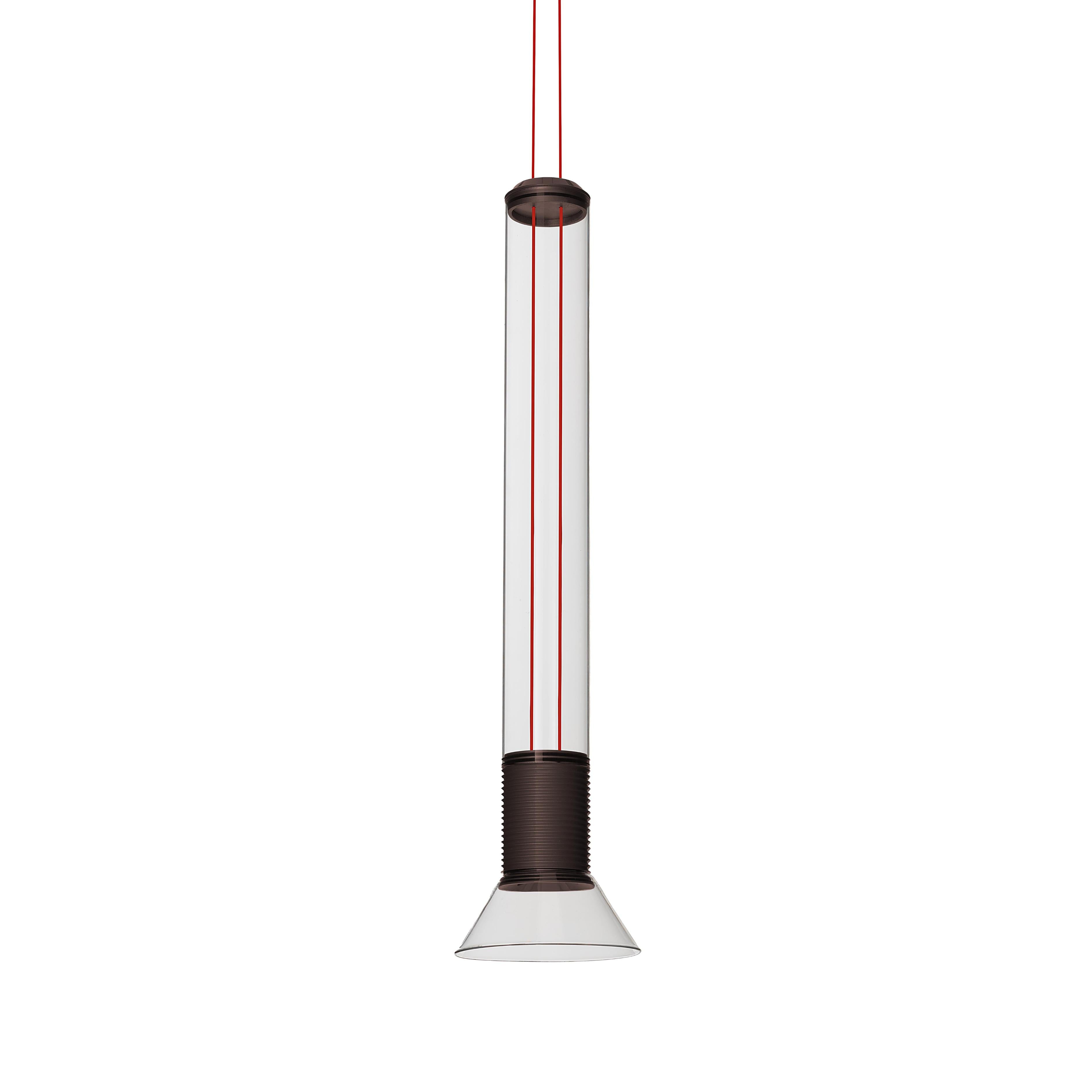 DIA Pendant Lamp in Transparent with Matte Brown Accents