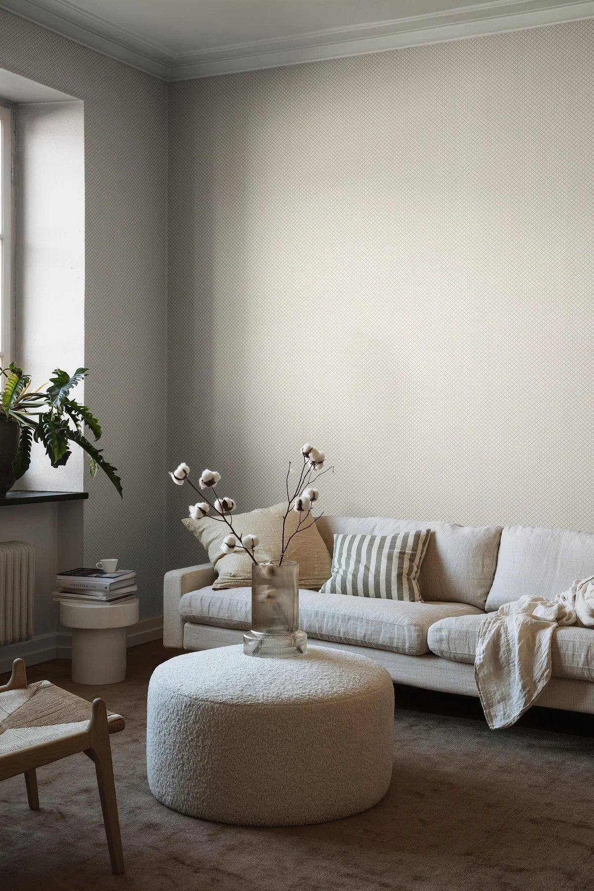 SELMA Beige Geometric Pattern Wallpaper