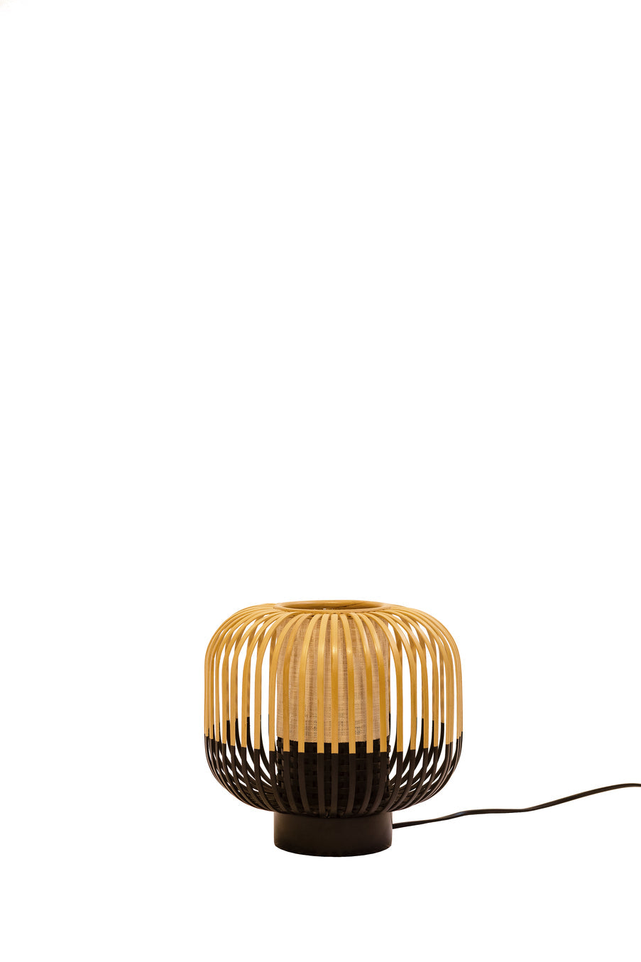 Bambus -Tischlampe schwarz