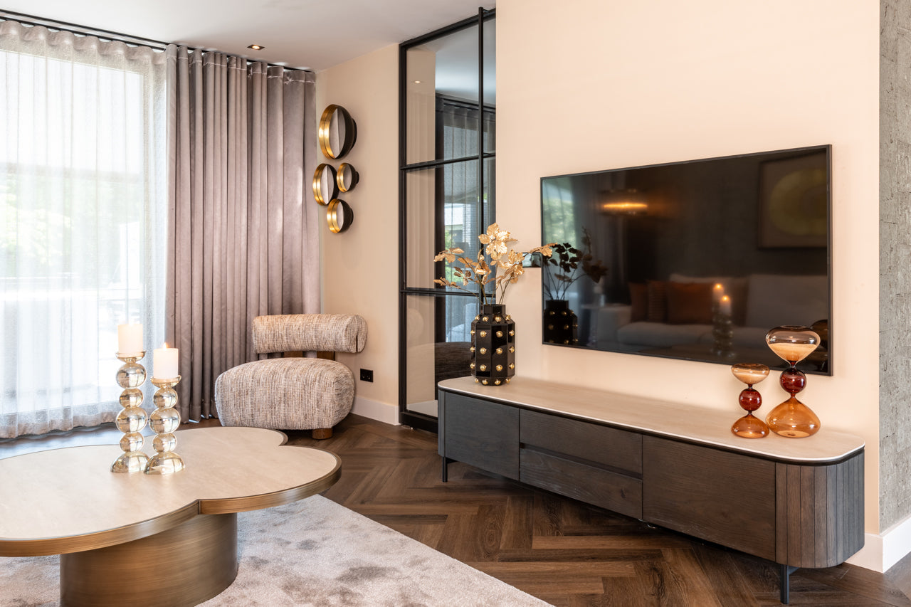 RITZ TV Cabinet brown with beige top