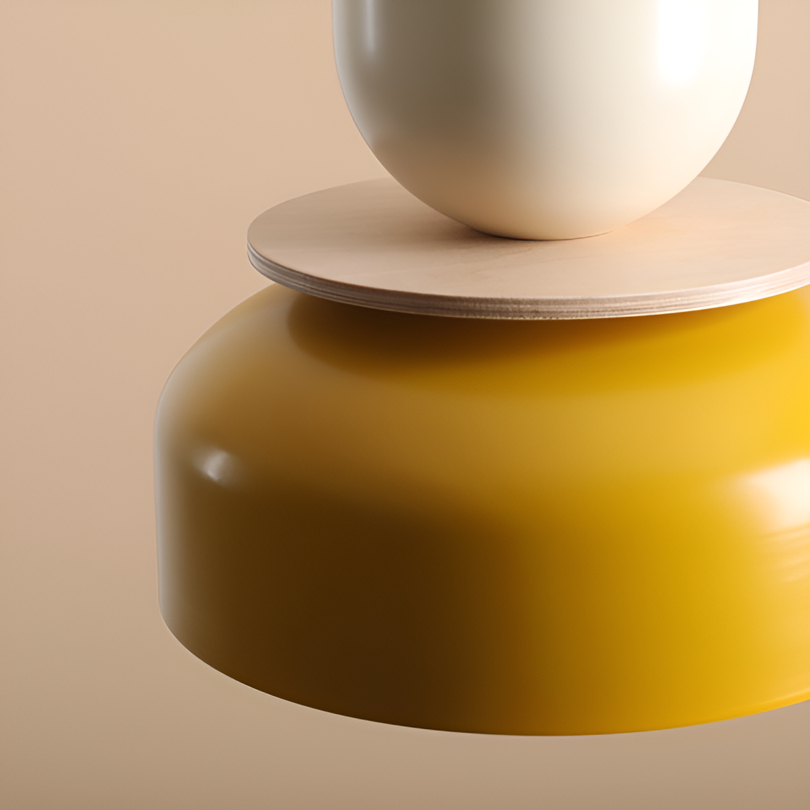 UTO Pendelleuchte creme mit gelb