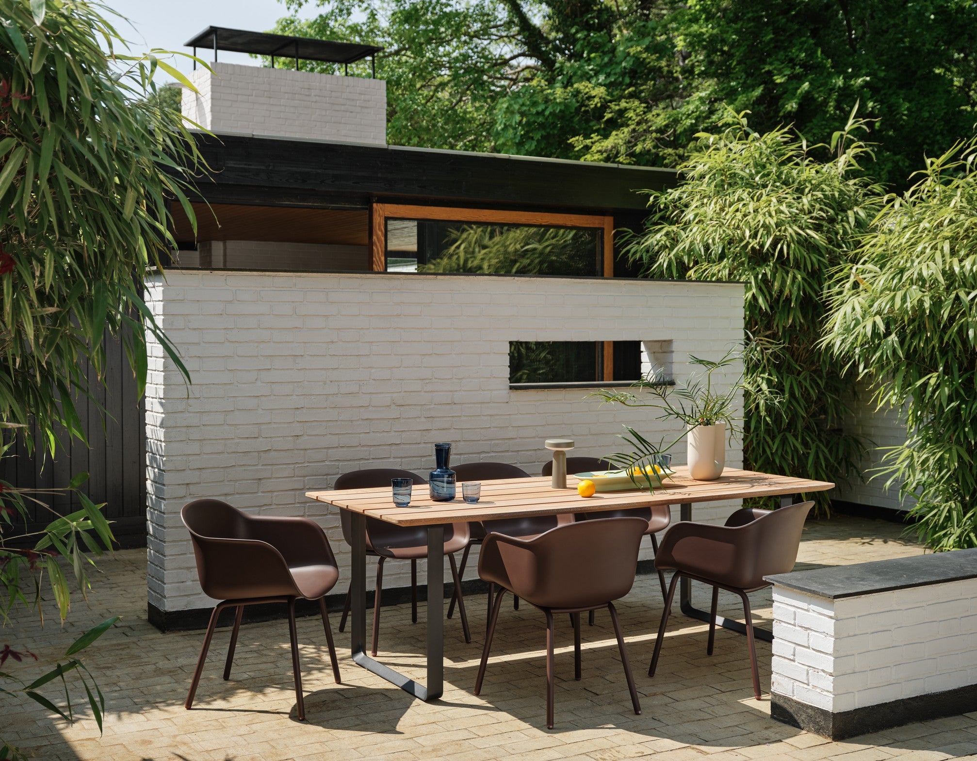 Brown Outdoor Armchair FIBER