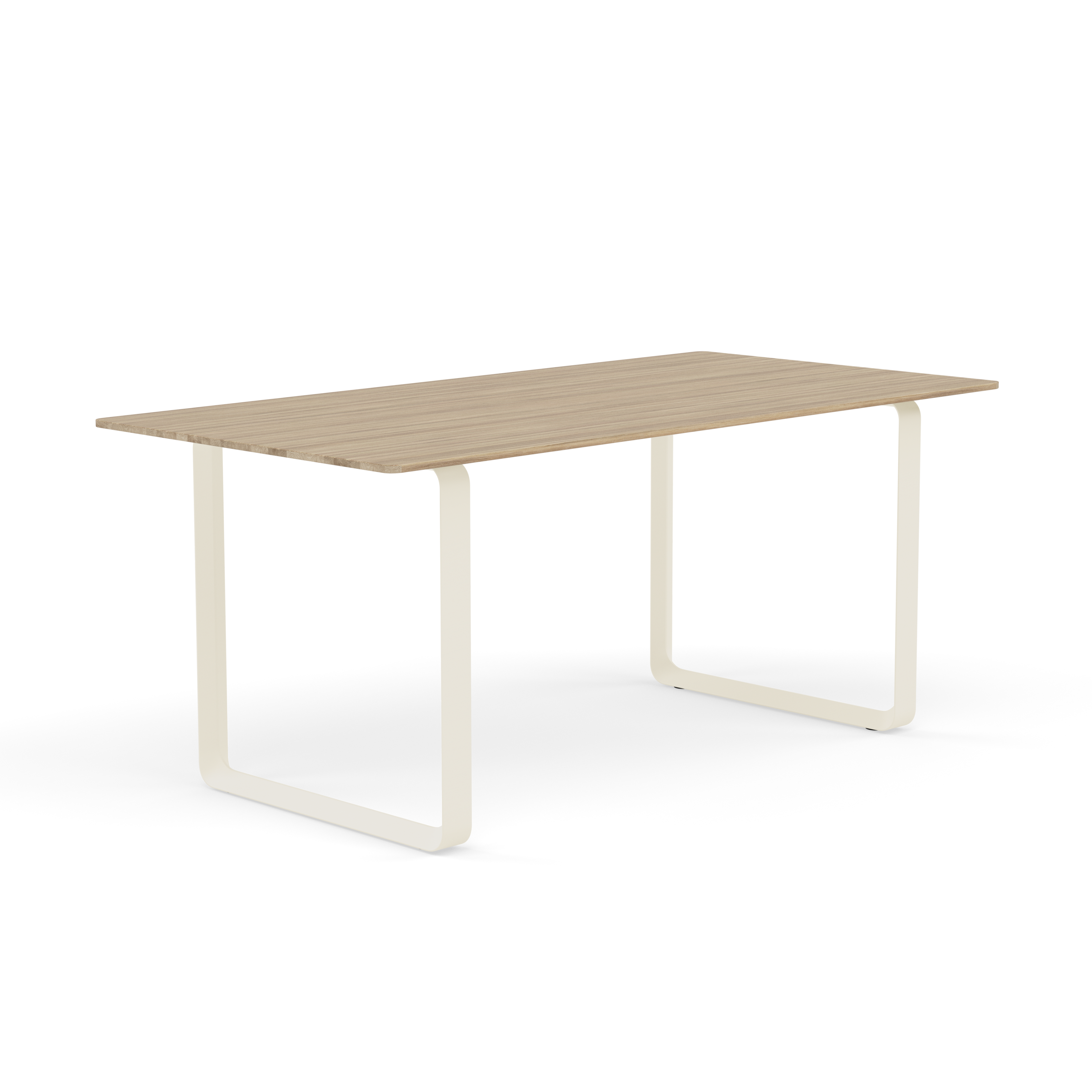 Table 70/70 oak wood with a sand-colored base