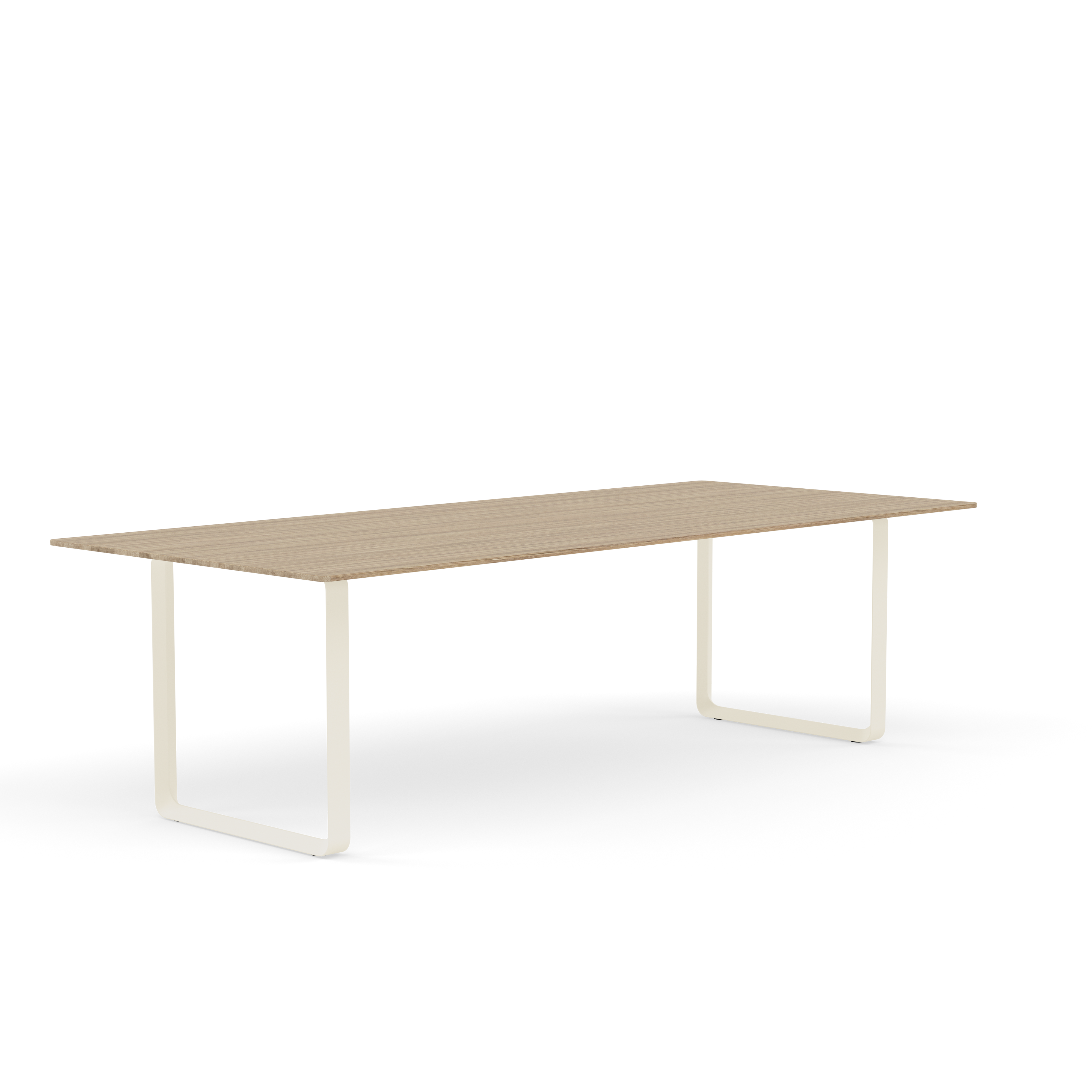 Table 70/70 oak wood with a sand-colored base