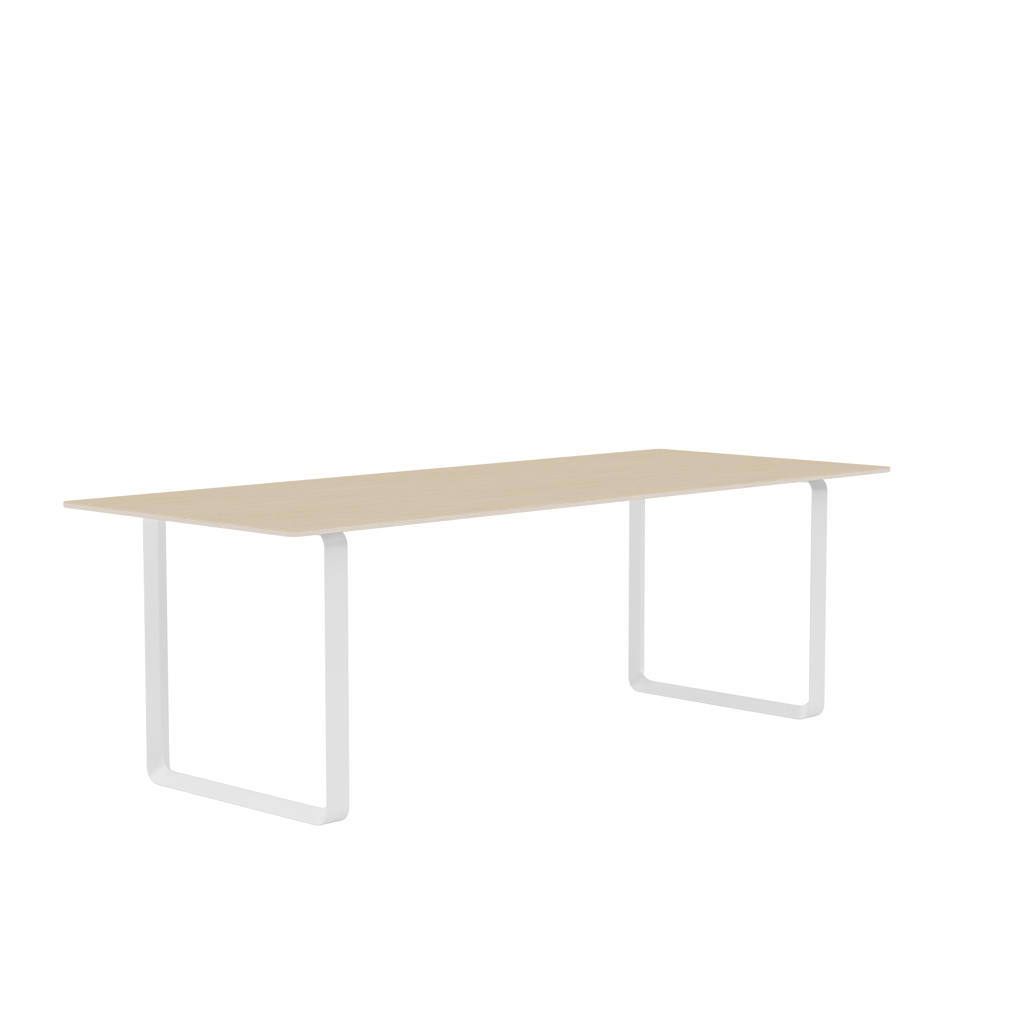 70/70 Oak Veneer Table with White Base