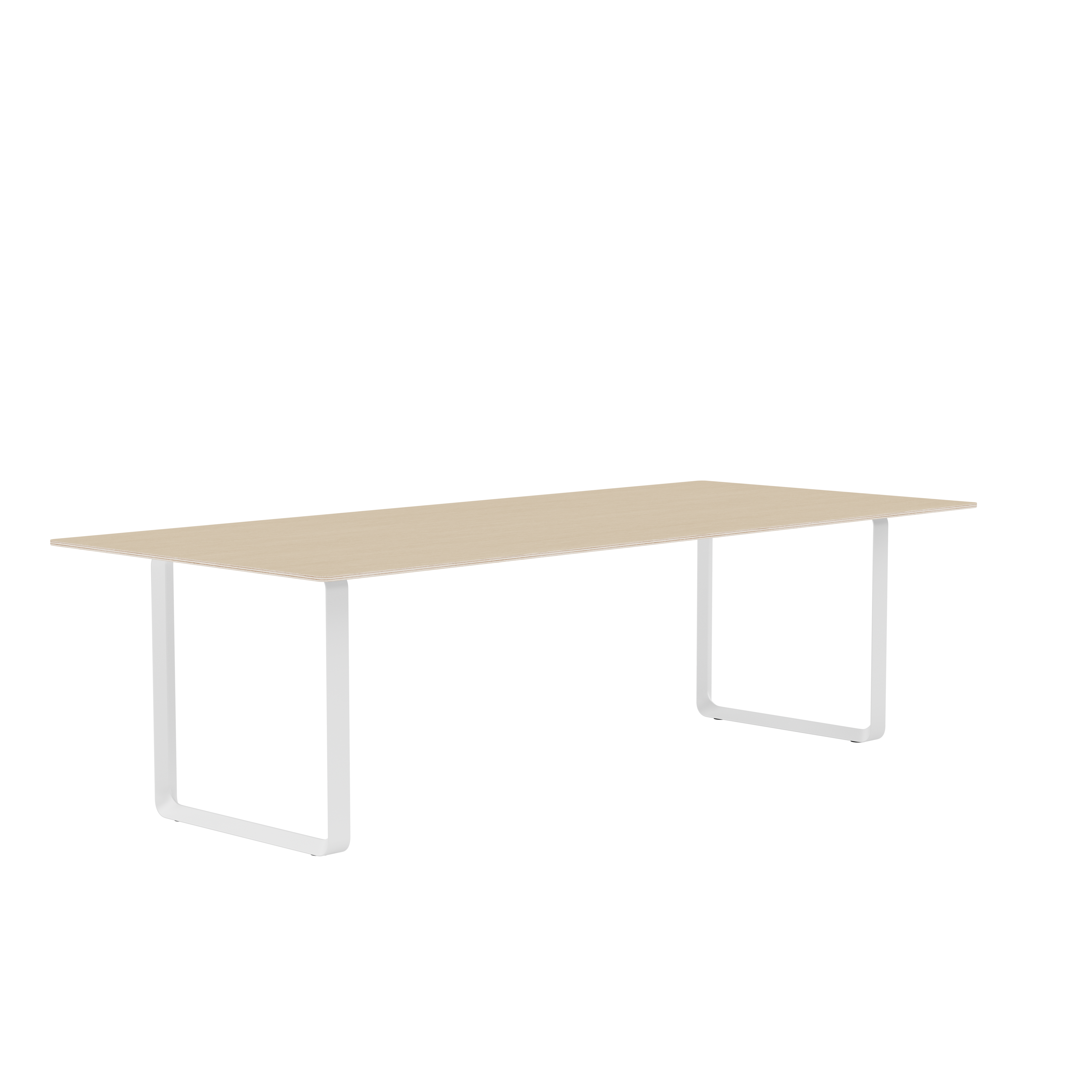 70/70 Oak Veneer Table with White Base