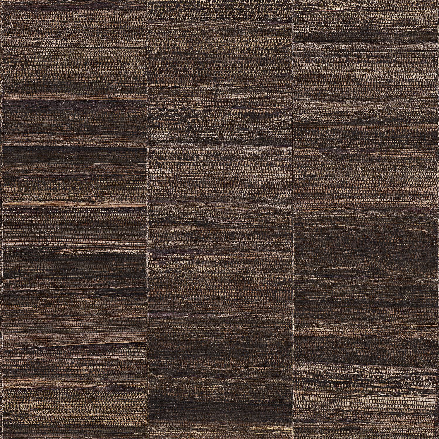 Natural structural wallpaper made from banana leaves BANANIER - ENCRE dark brown
