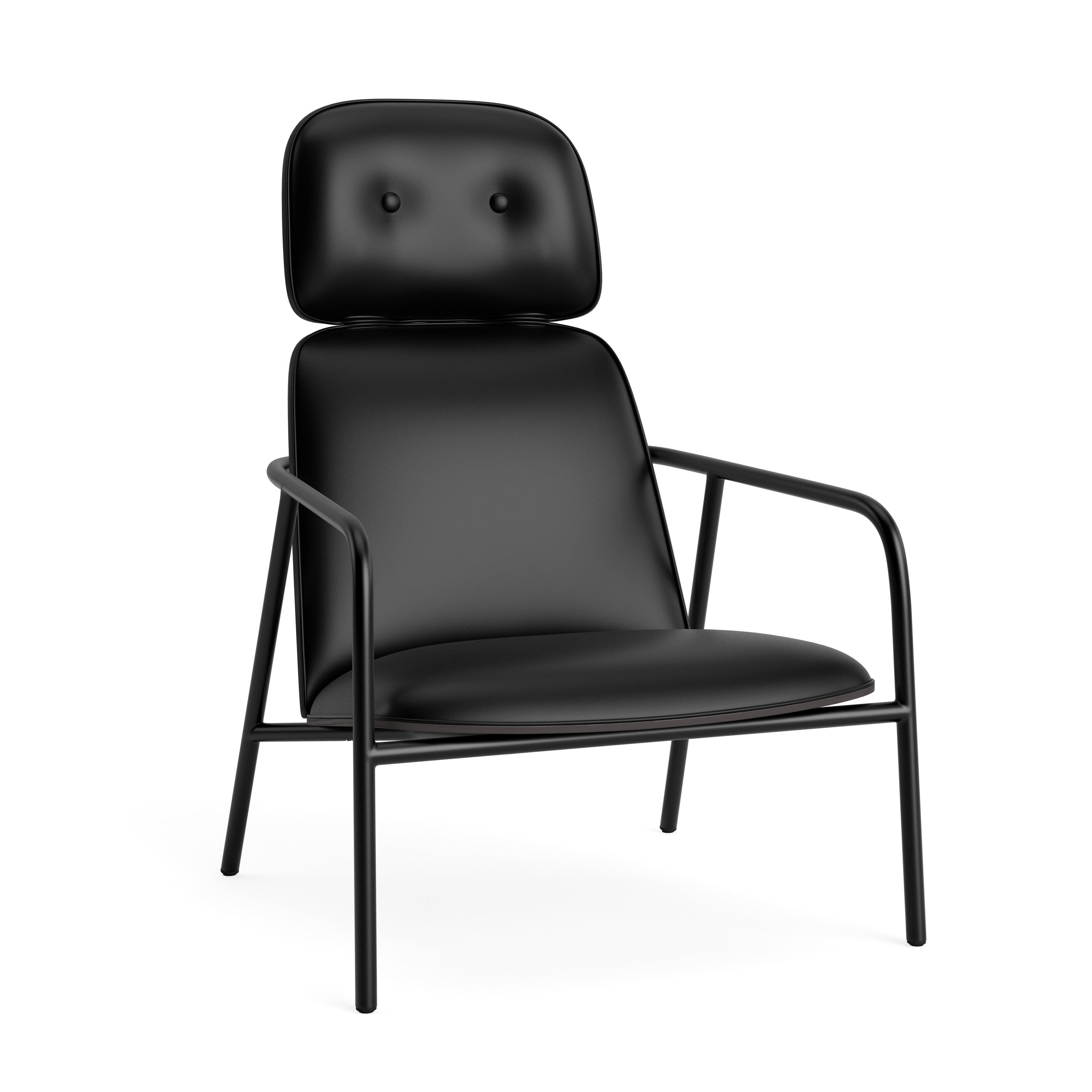PAD armchair high black ash veneer with a black base
