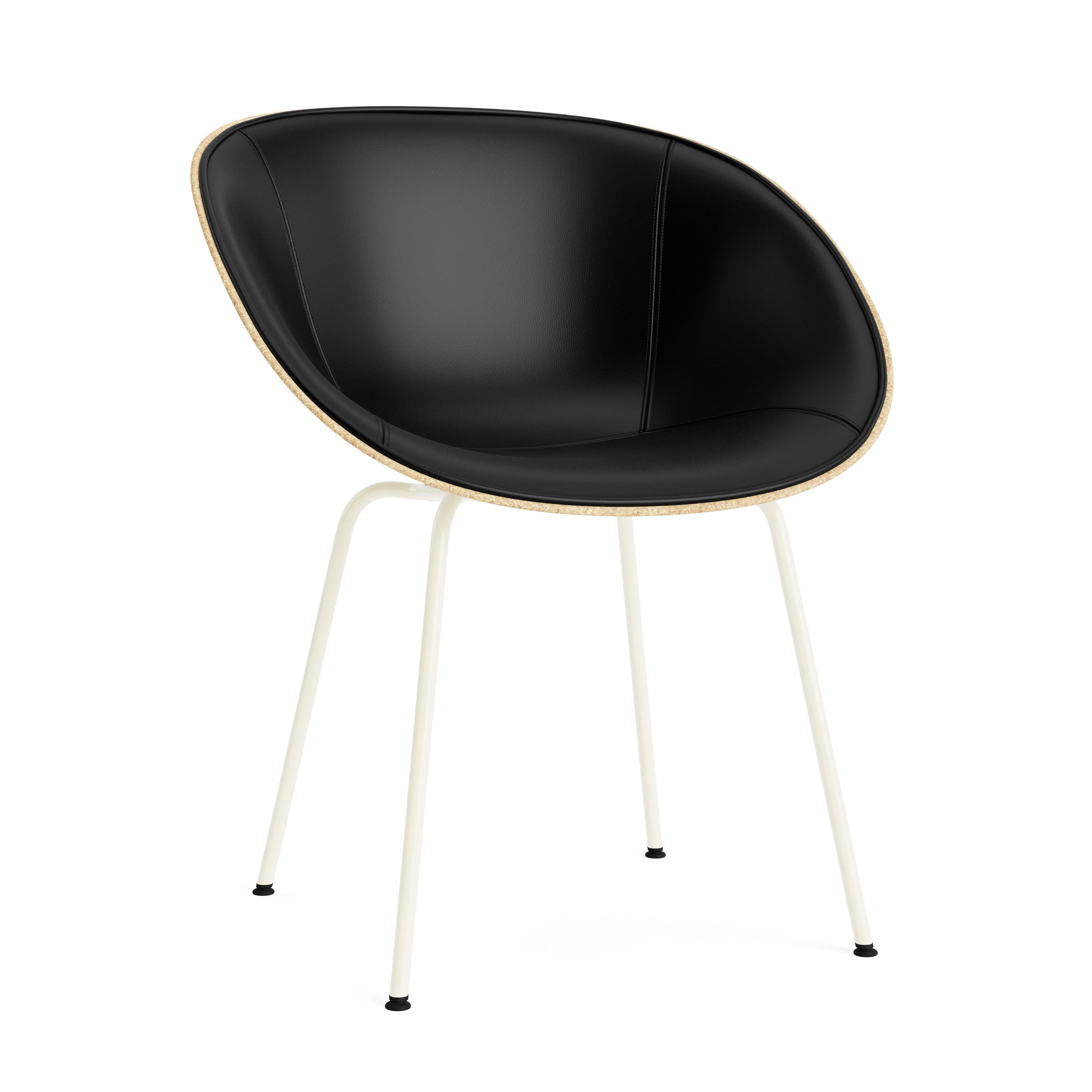 Sessel beige gepolsterte Stuhl mit einer cremefarbenen Basis