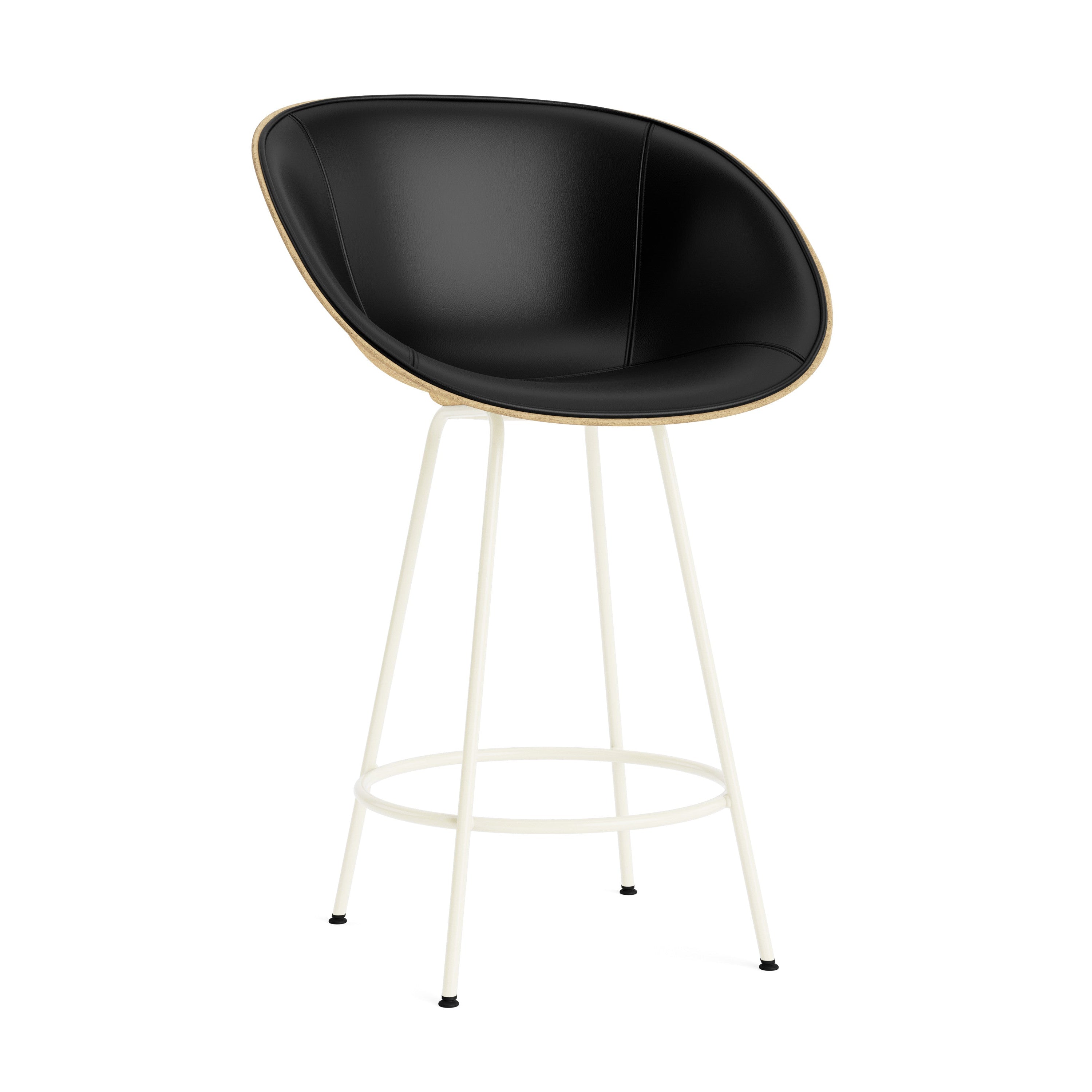 Sessel beige gepolsterte Barstuhl mit einer cremefarbenen Basis