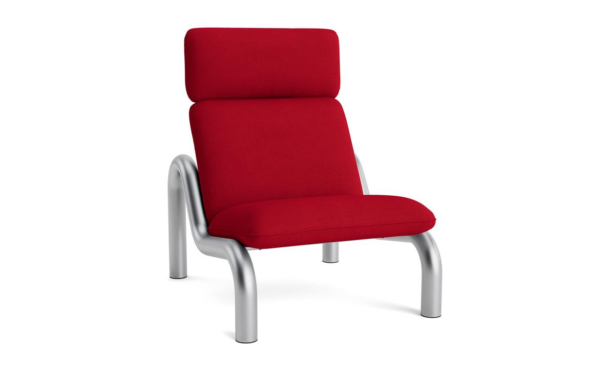 Upholstered armchair tube steel base