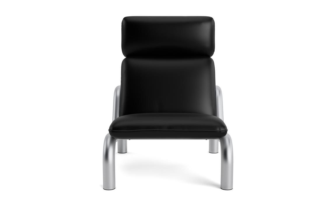 Upholstered armchair tube steel base