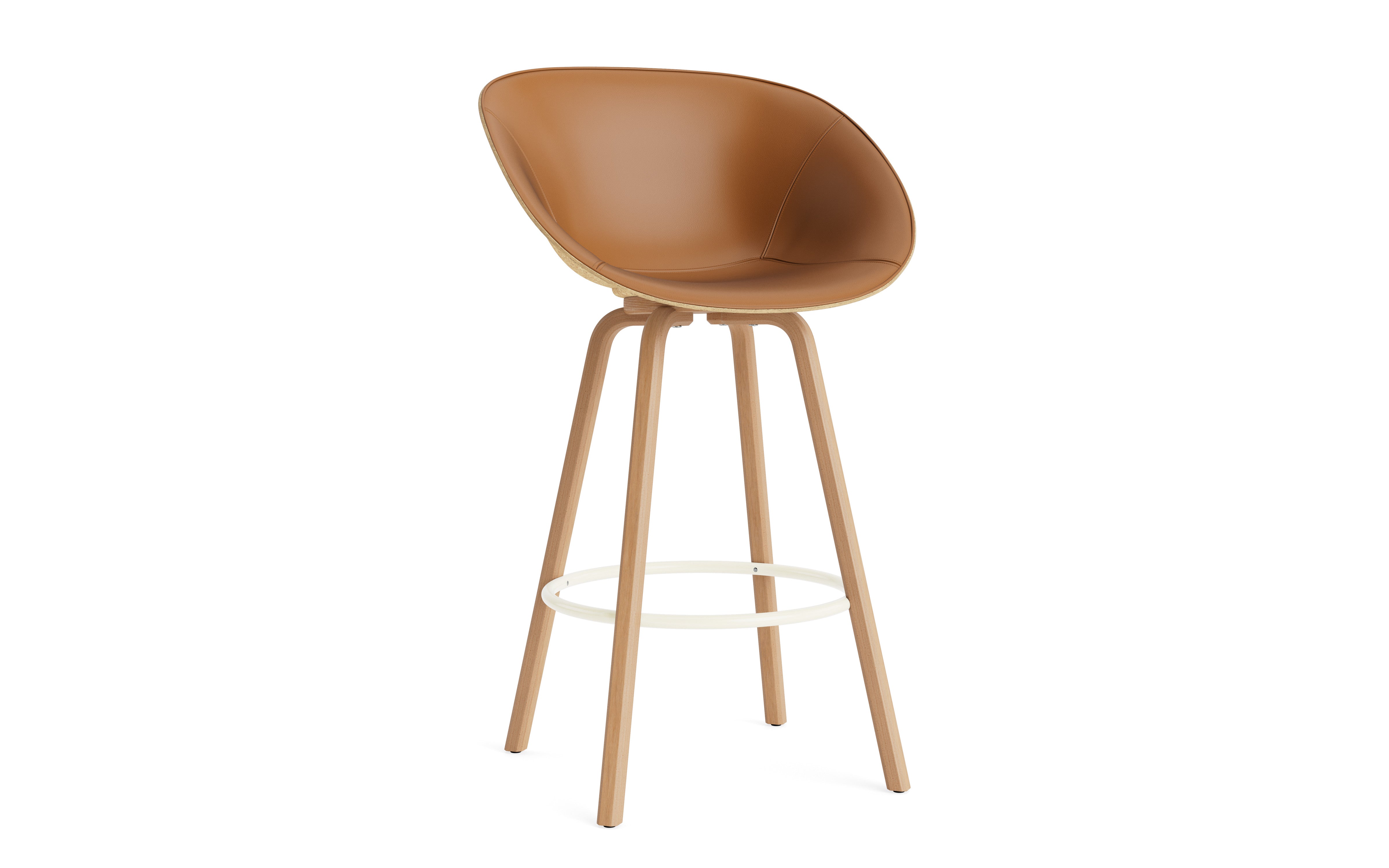 Sessel beige gepolsterte Barstuhl mit Buchenbasis