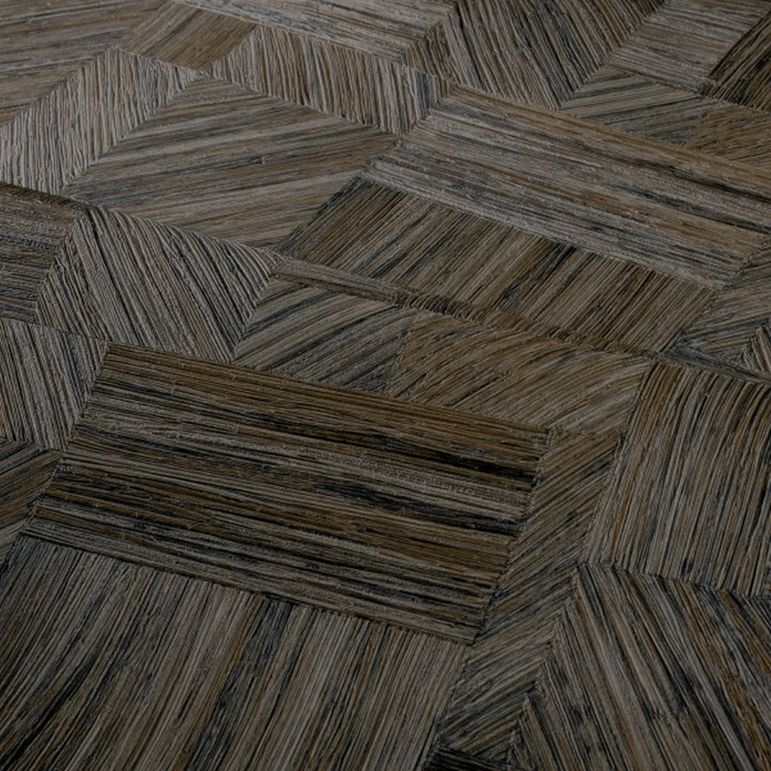 Tapete, die strohähnlichen Patchwork IMBRICATION - ÉBÈNE in Ebenholz