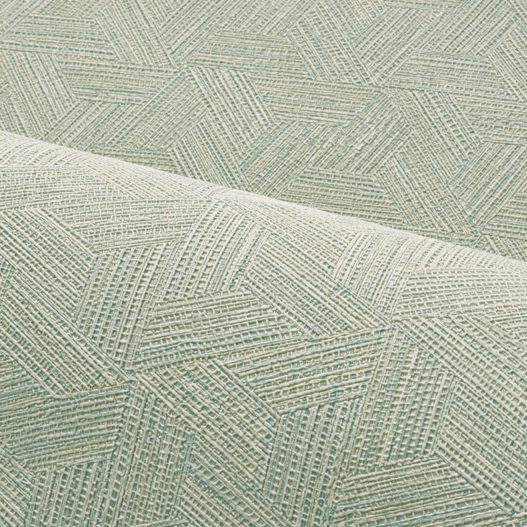 Geometric Structural Wallpaper Inspired by Banana Leaves LINDU - OPALINE Light Green