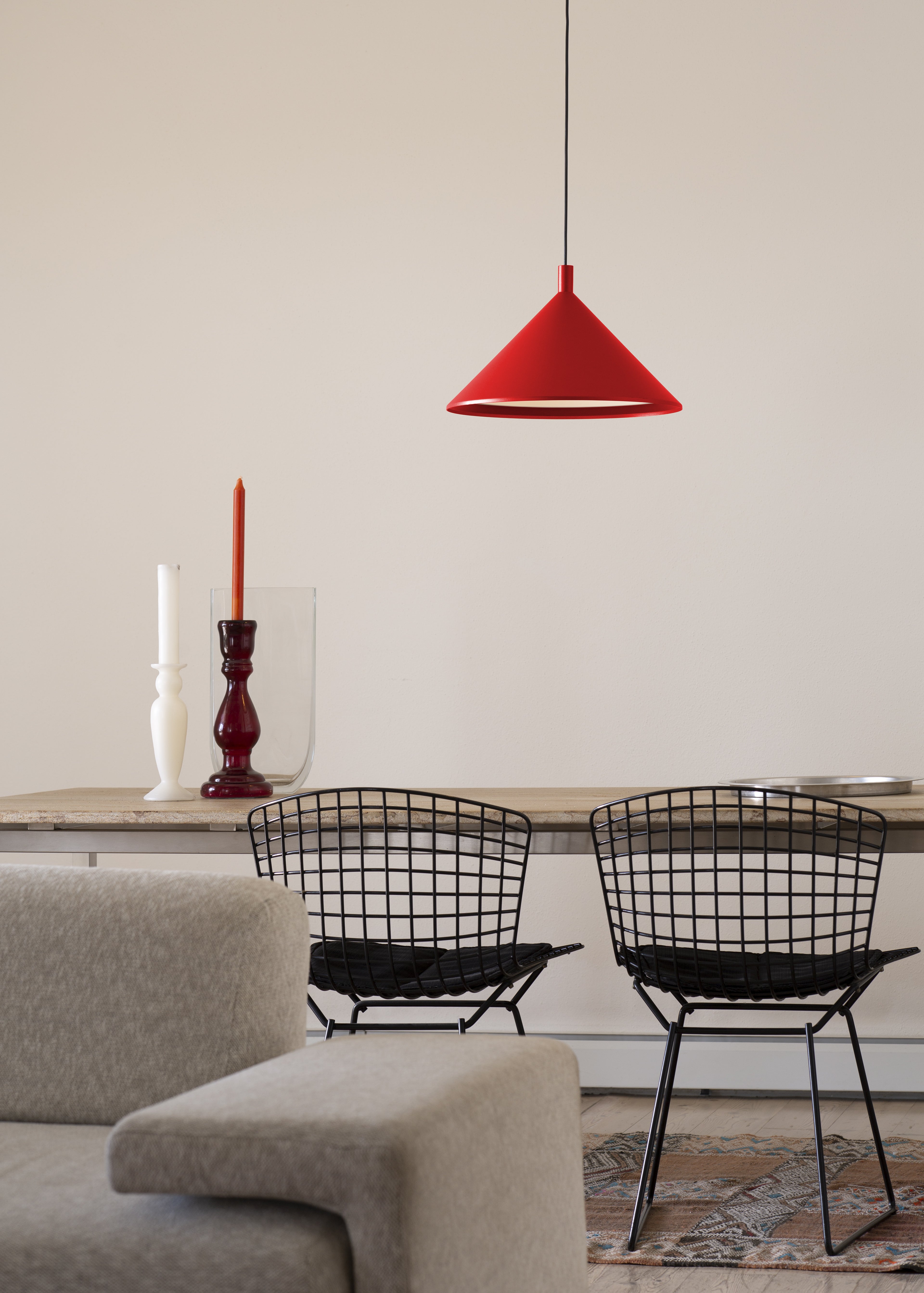 CONO pendant lamp in glossy red