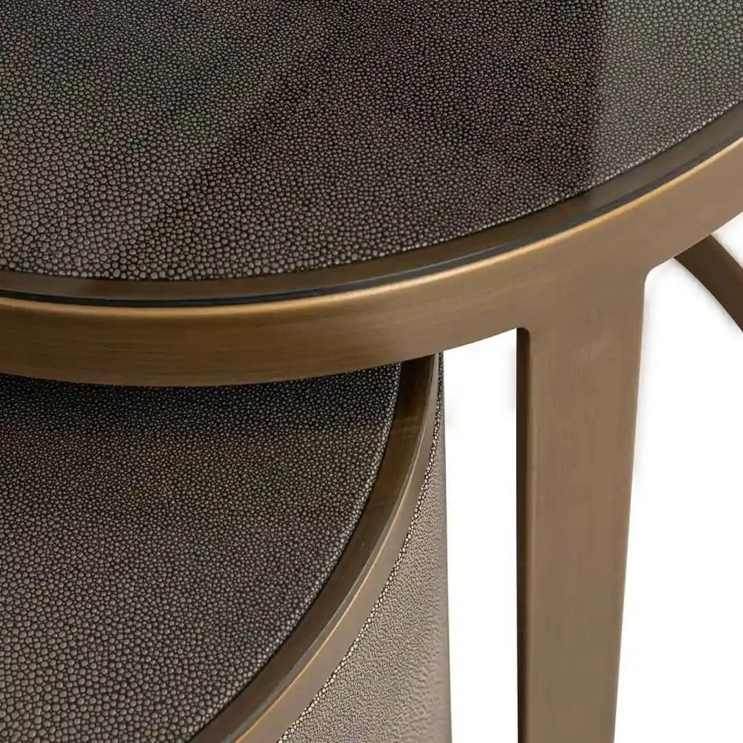 Beistelltisch-Set BLOOMVILLE braun mit Gold