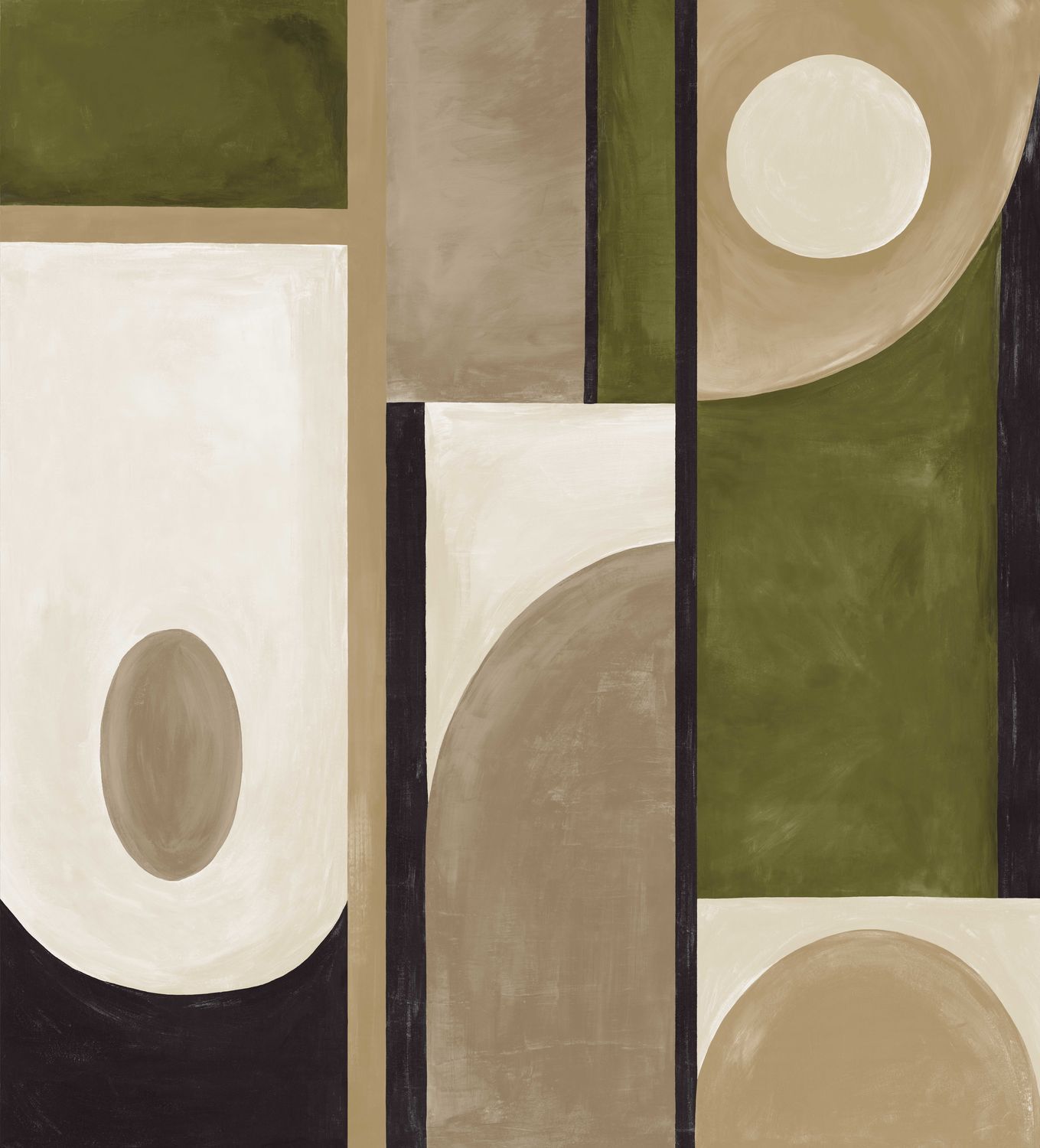 PICTURA mural brown with green
