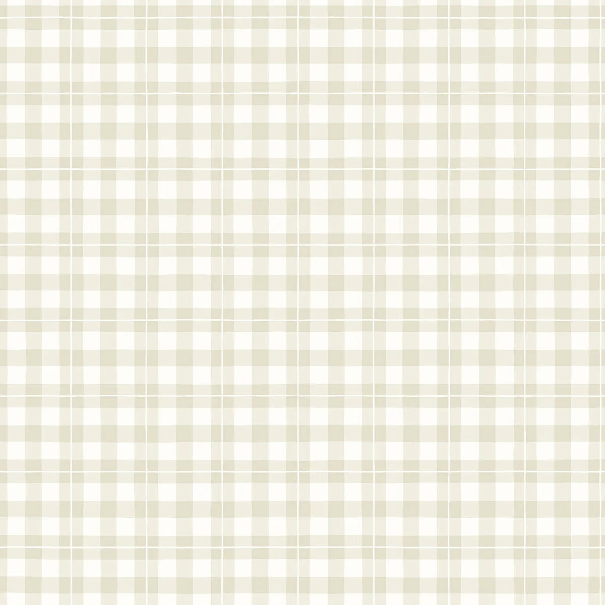 Beige geometric checkered pattern wallpaper FRIDA with white