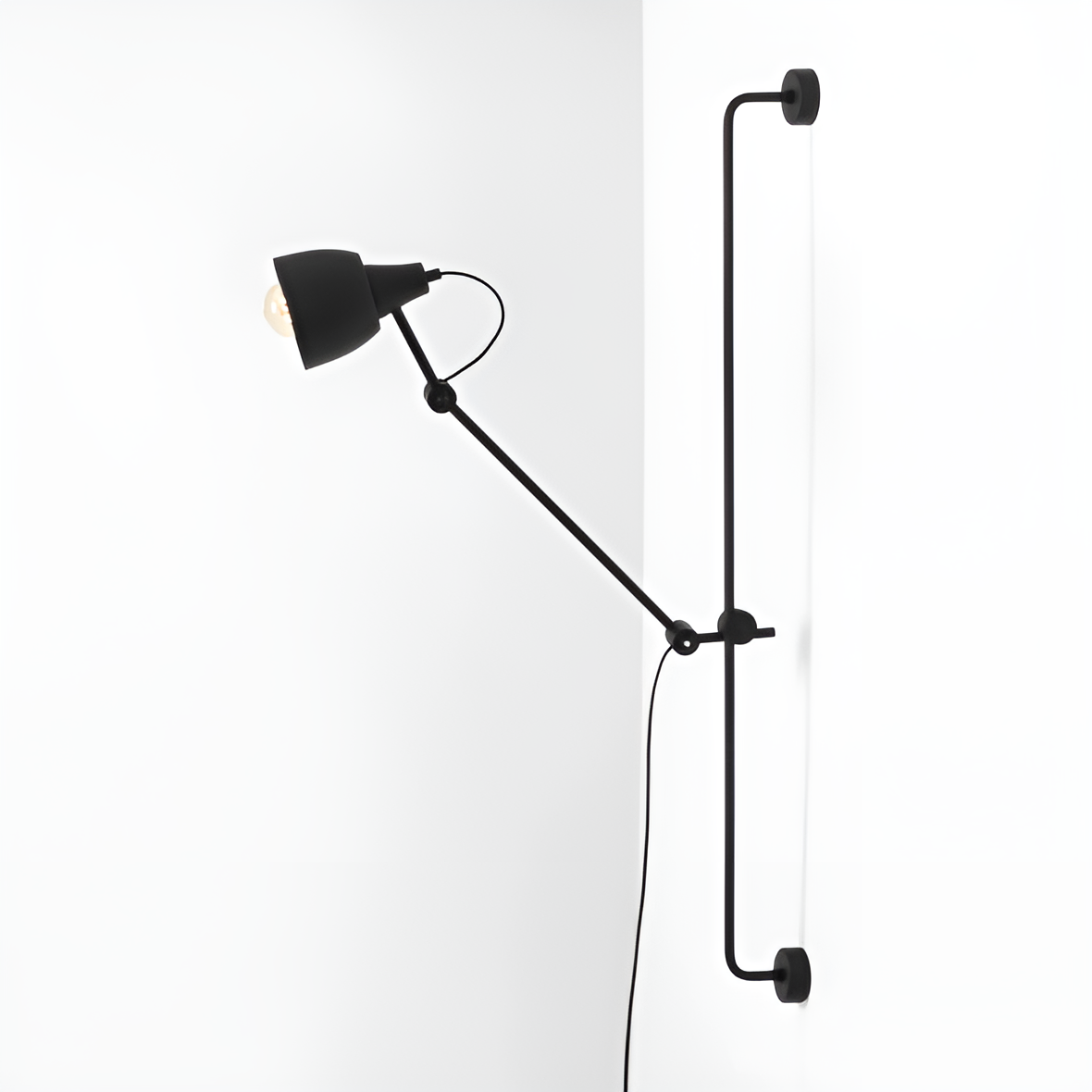 Adjustable wall lamp with arm DRON black