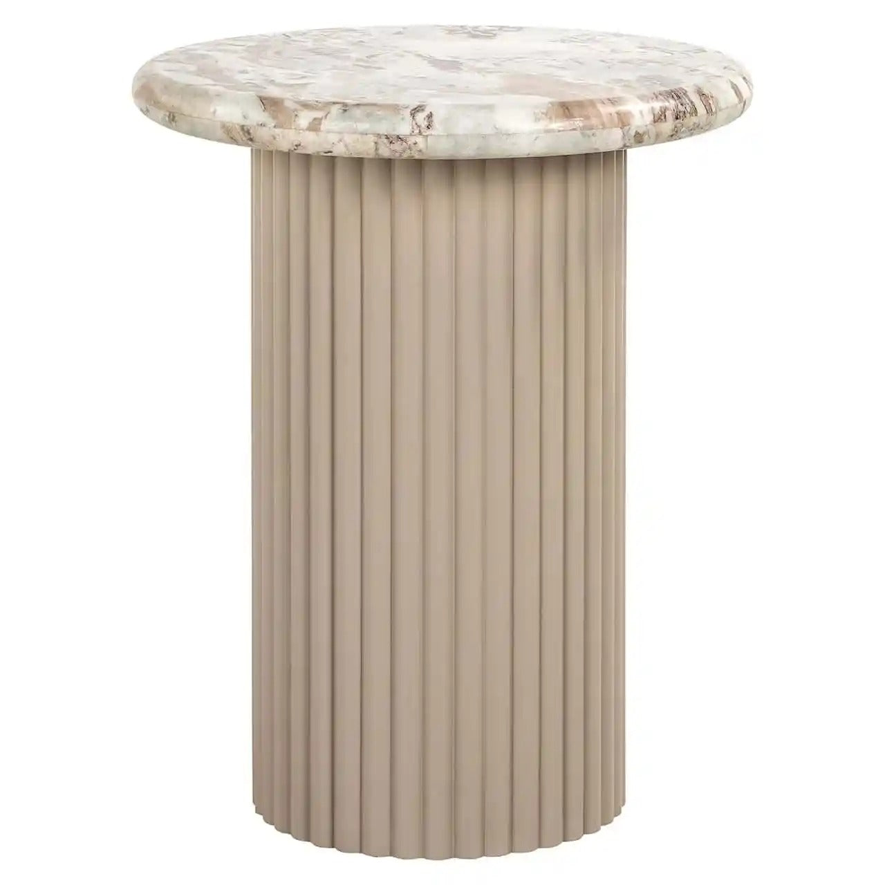 Beistelltisch CORONEL beige mit Marmorplatte