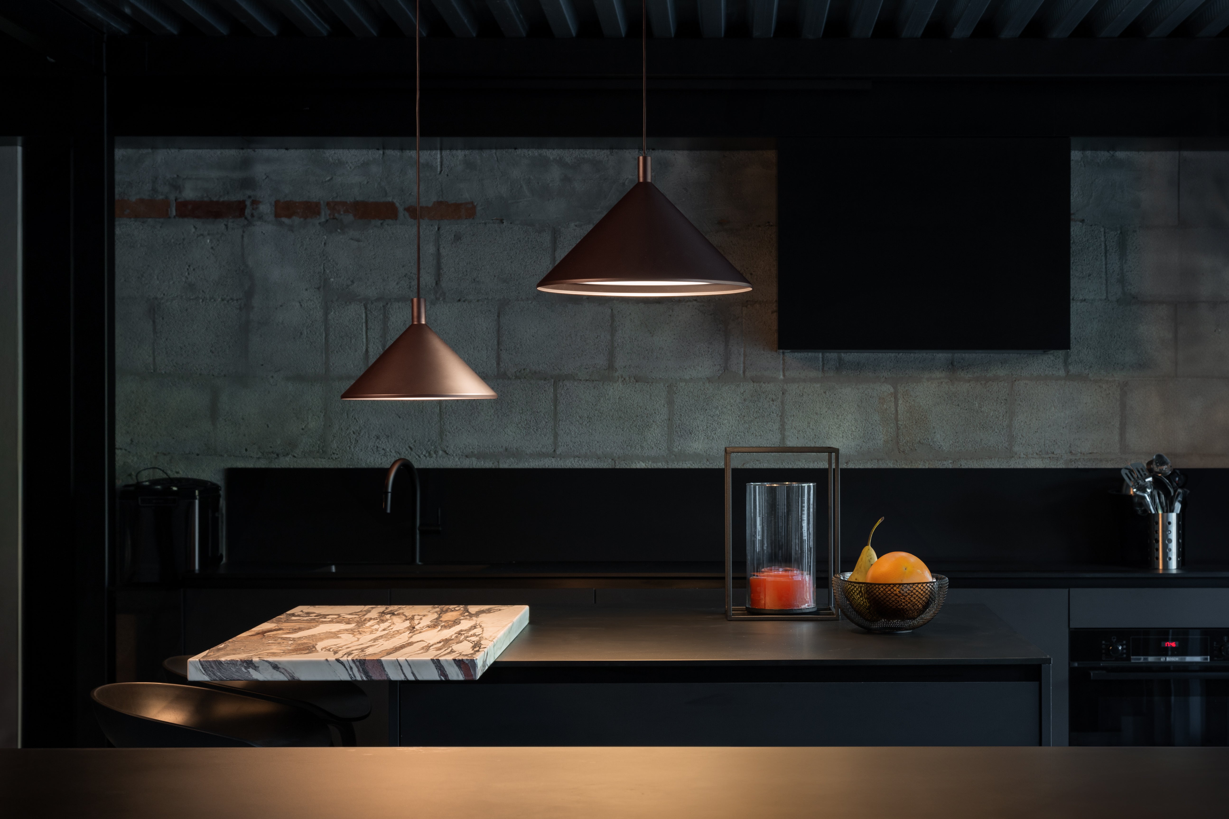 CONO pendant lamp in glossy red