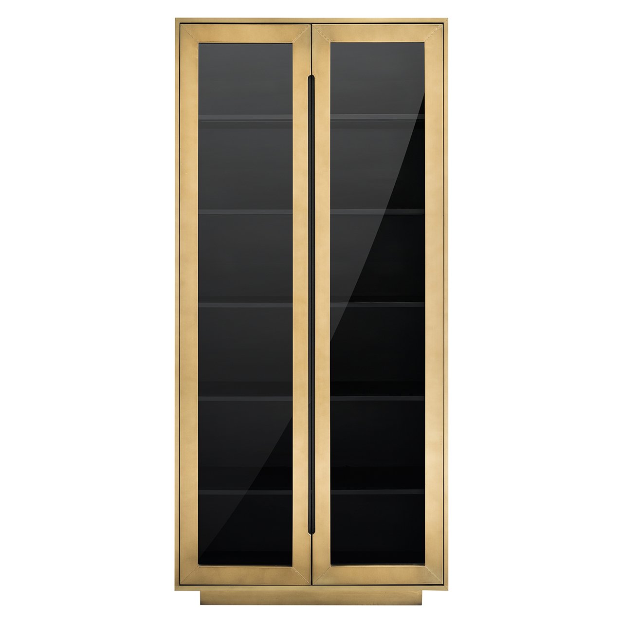 FINSBURY showcase antique gold with black glass
