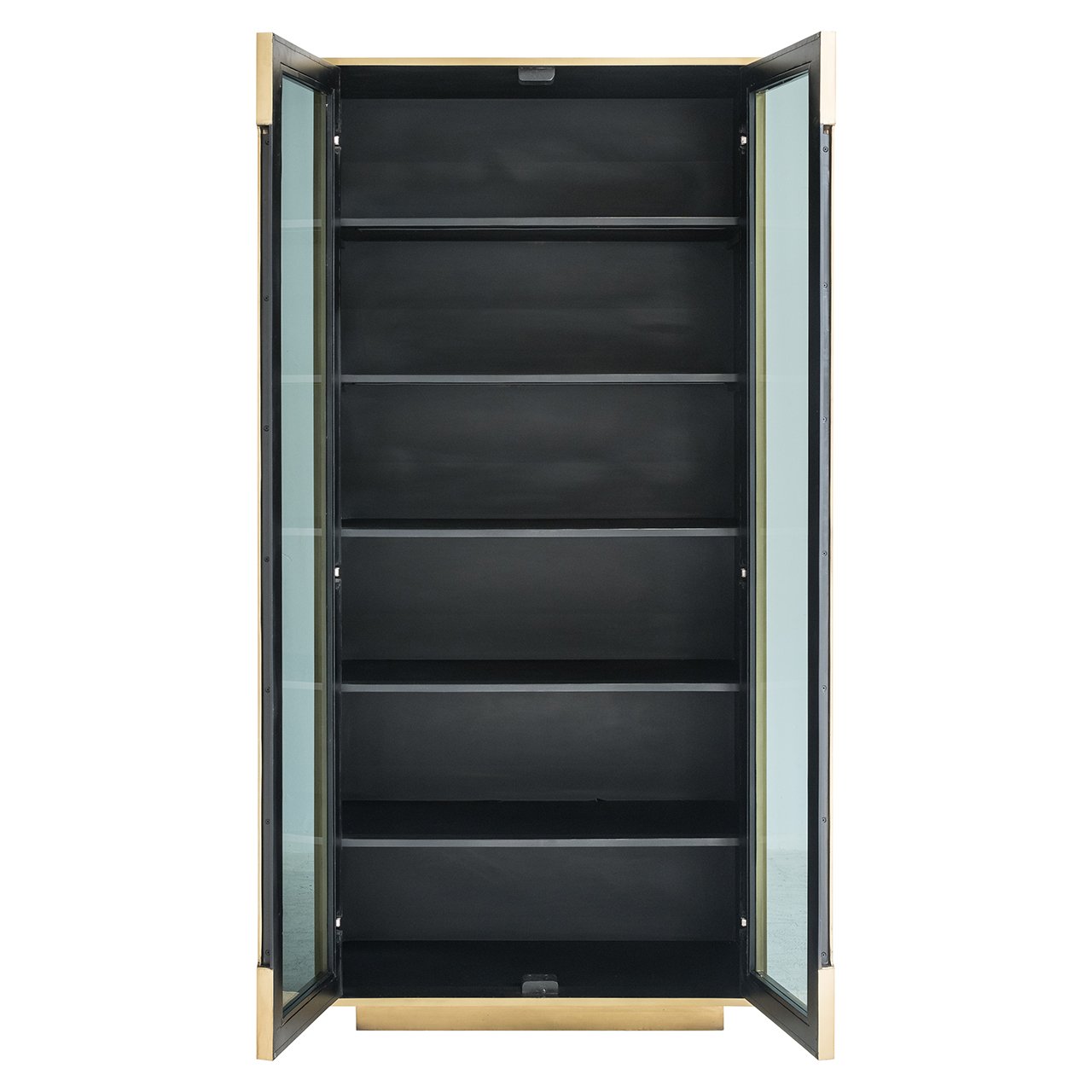 FINSBURY showcase antique gold with black glass
