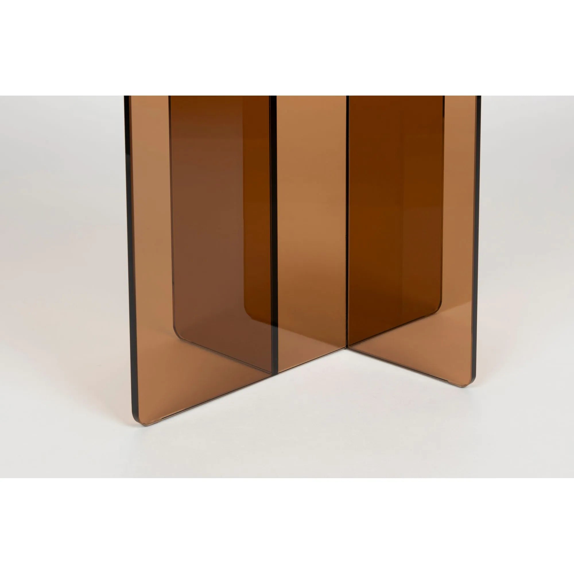 LINEA Side Table with Brown Glass