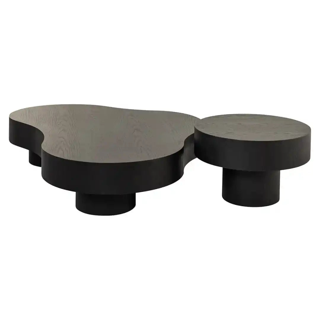 BOGOR Dark Brown Oak Veneer Coffee Table Set