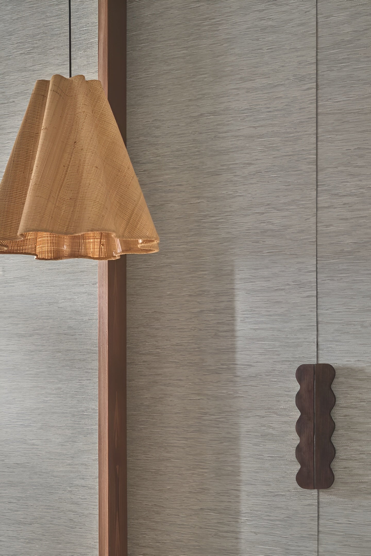 Textured wallpaper resembling jacquard fabric TATAMI - GRIS CENDRÉ ash gray