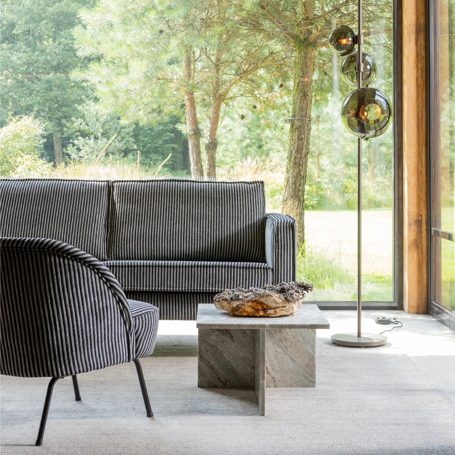 Sofa 3-person Rodeo black and white striped