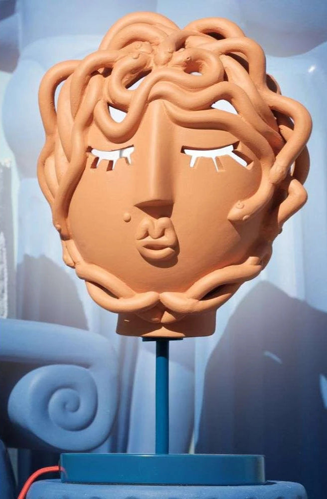 Magna Graecia Tischlampe - Medusa Terrakotta