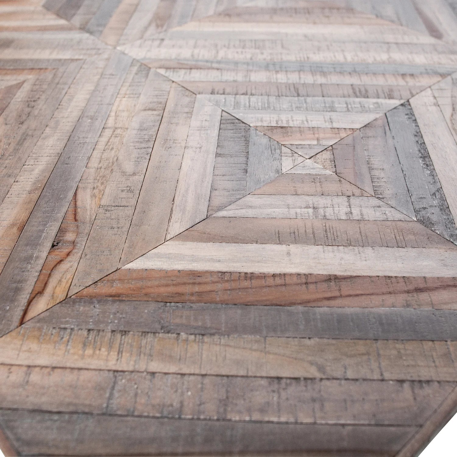 Rhombic table, teen wood with a black metal base