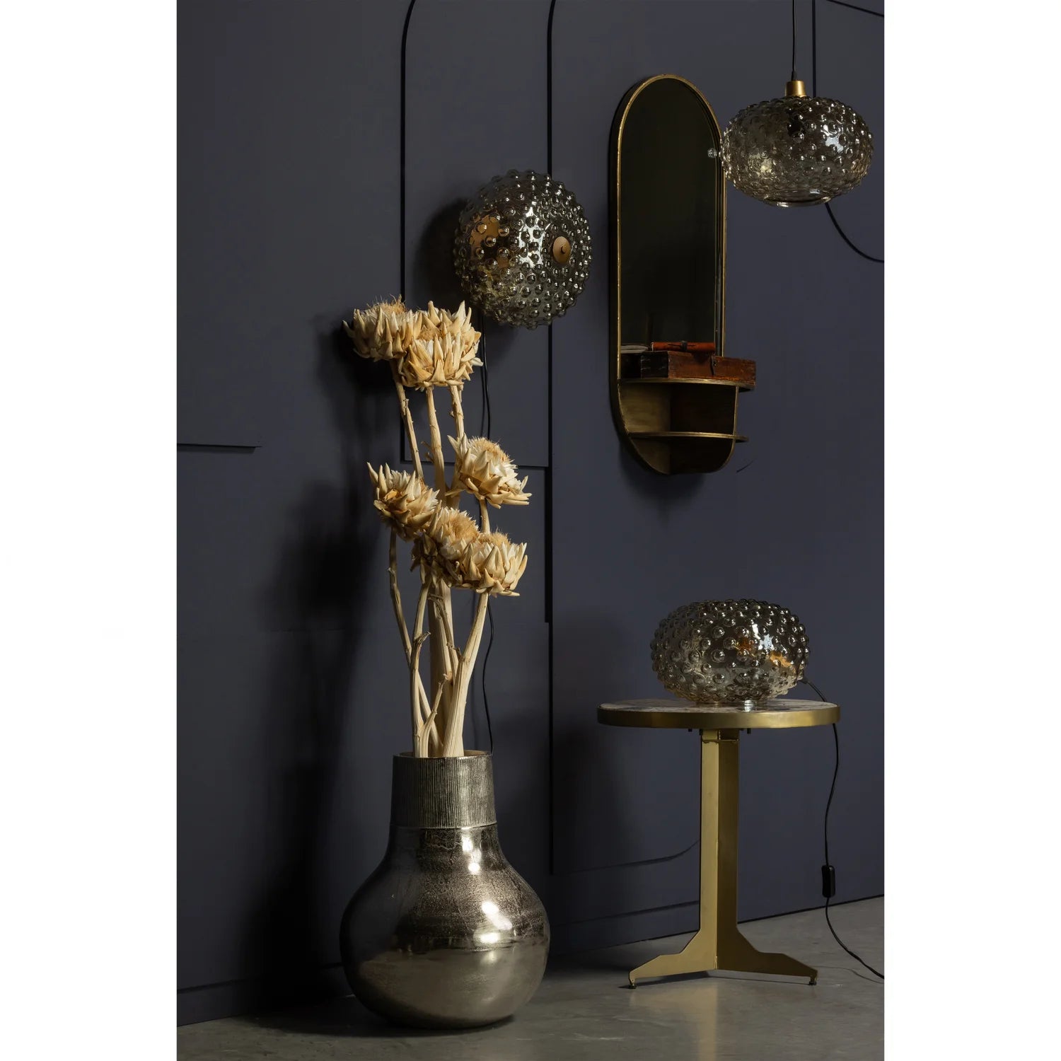 Cute marble side table with a brass base