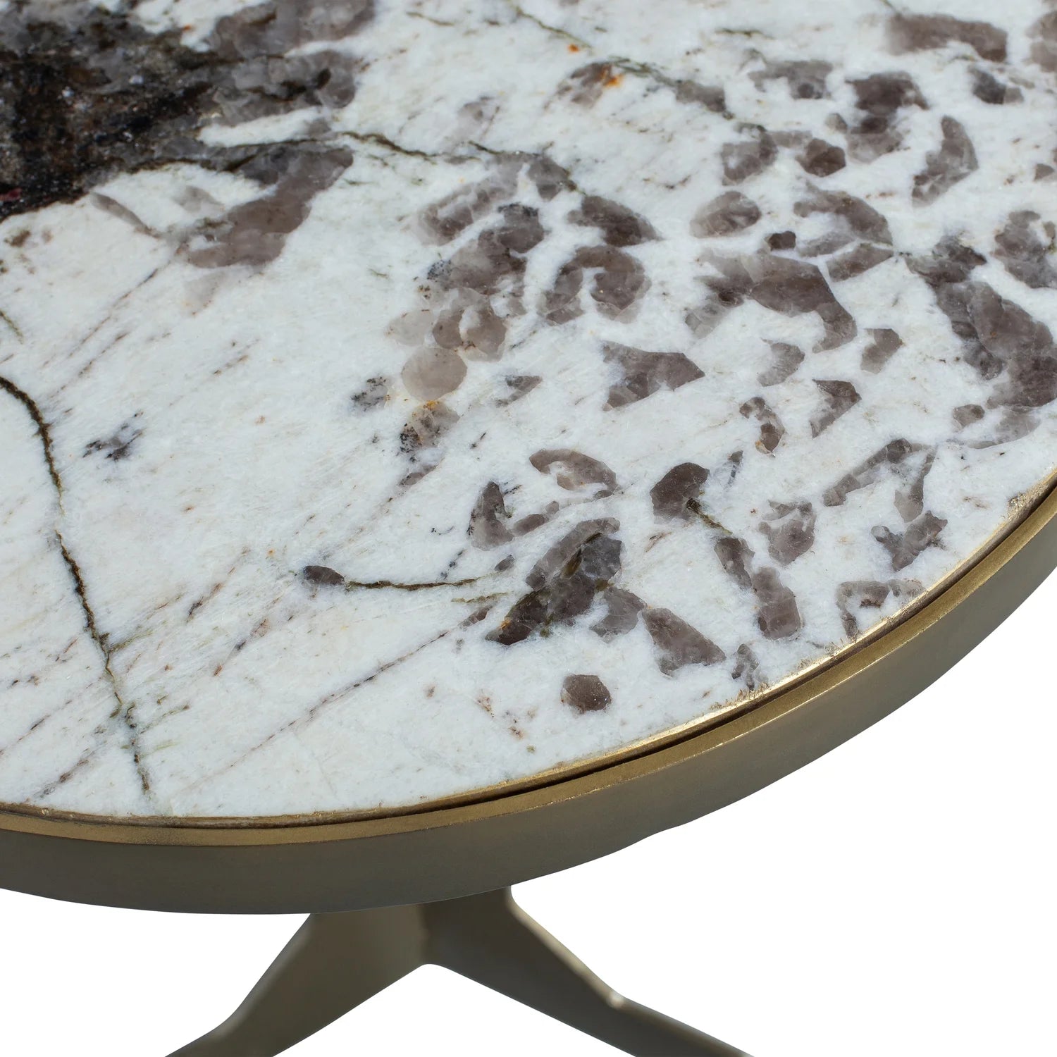 Cute marble side table with a brass base